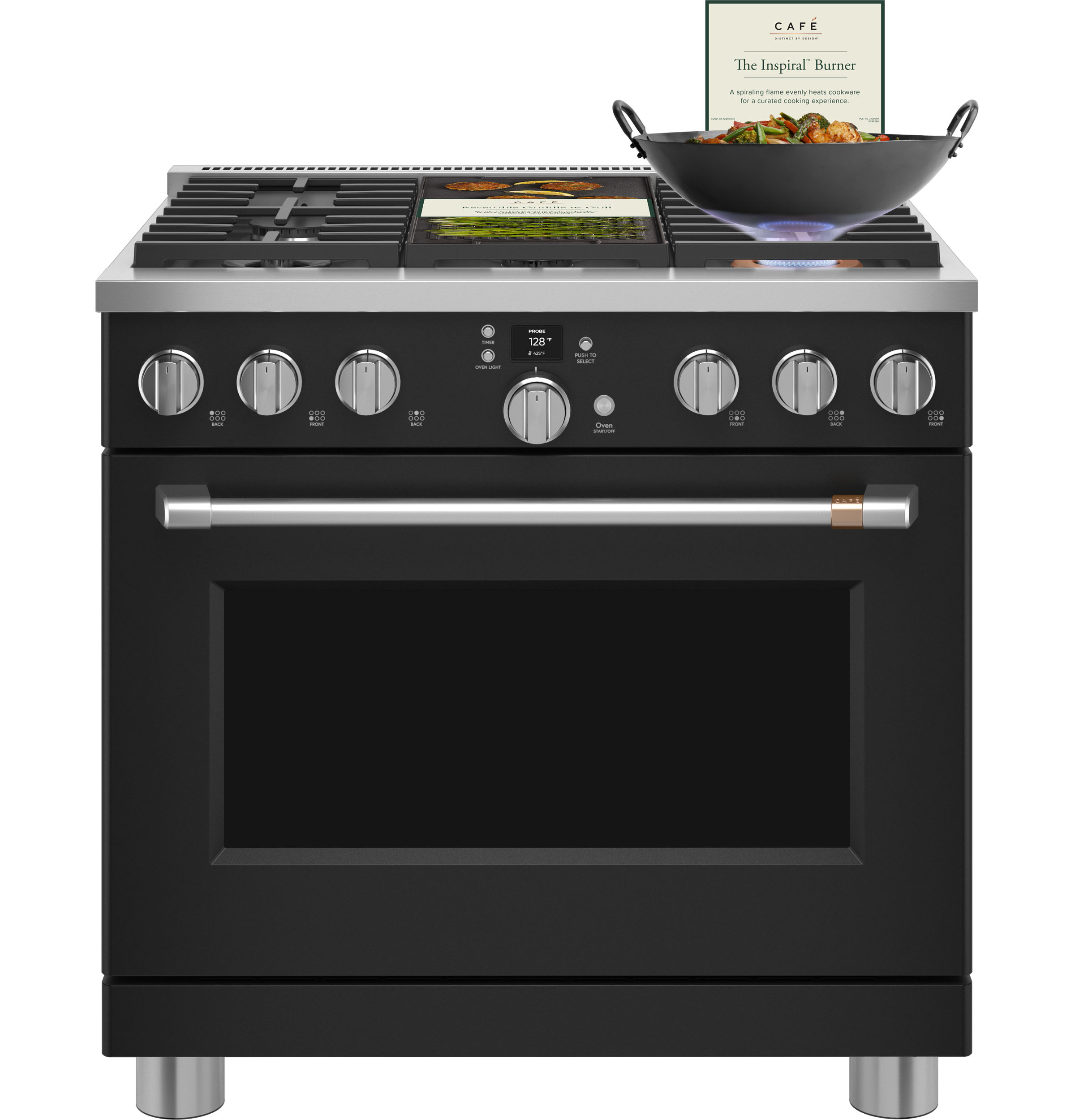 CAFÉ™ 36" Smart Dual-Fuel Commercial-Style Range with 6 Burners (Natural Gas) C2Y366P3TD1