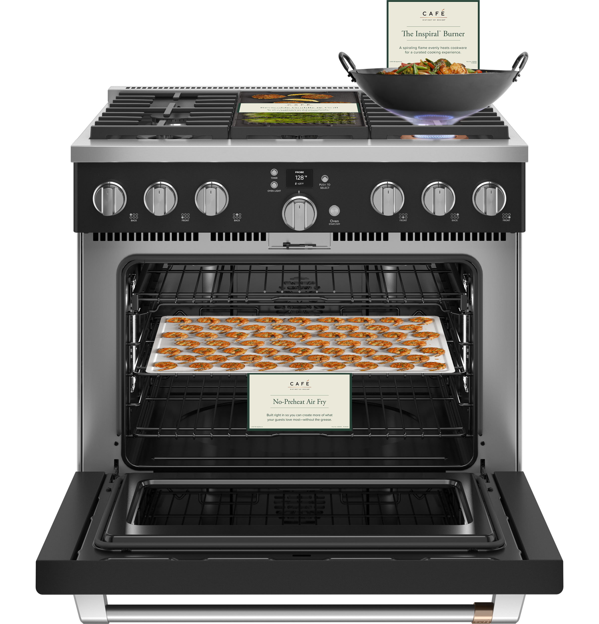 CAFÉ™ 36" Smart Dual-Fuel Commercial-Style Range with 6 Burners (Natural Gas) C2Y366P3TD1