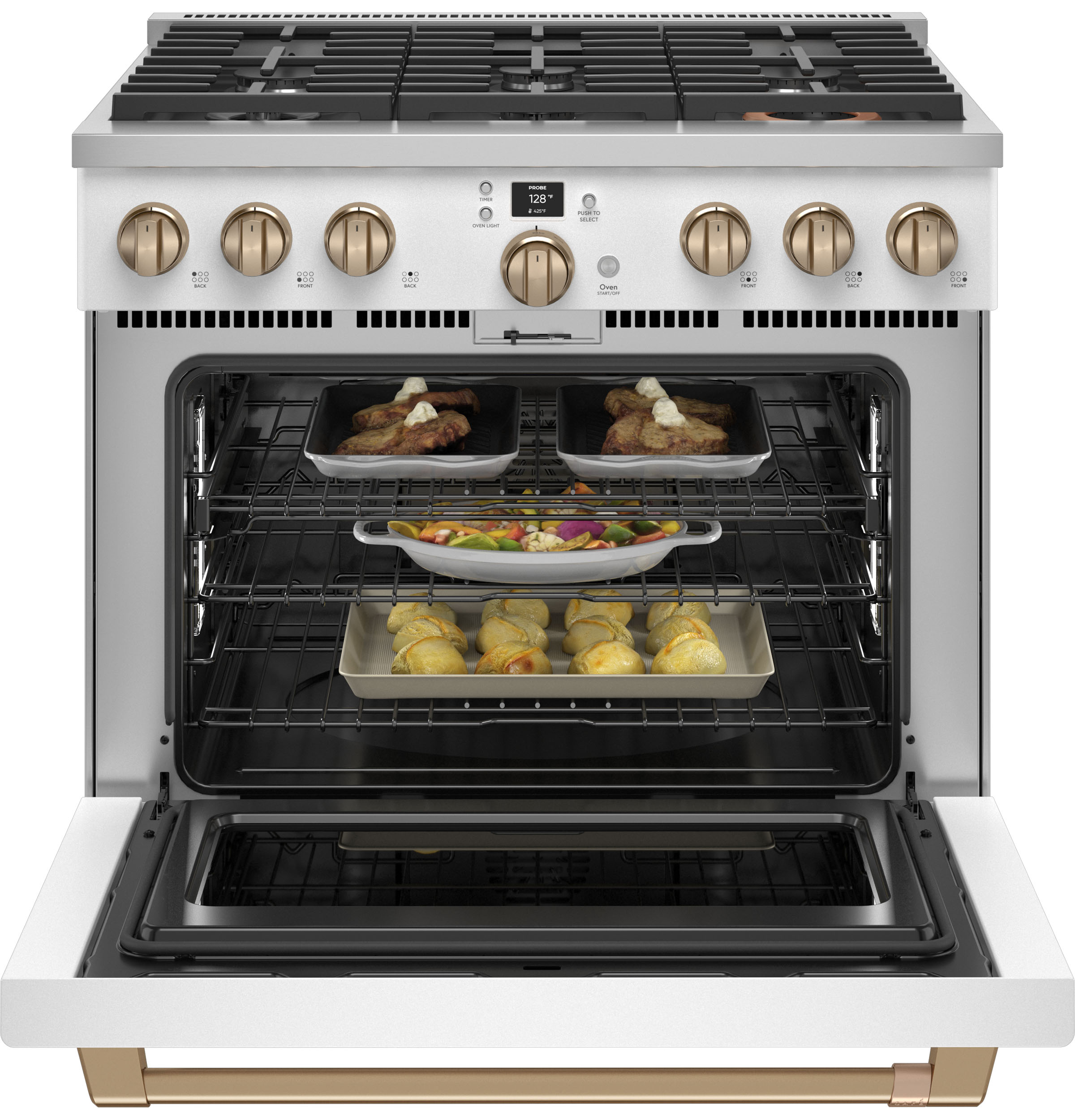 CAFÉ™ 36" Smart Dual-Fuel Commercial-Style Range with 6 Burners (Natural Gas) C2Y366P4TW2