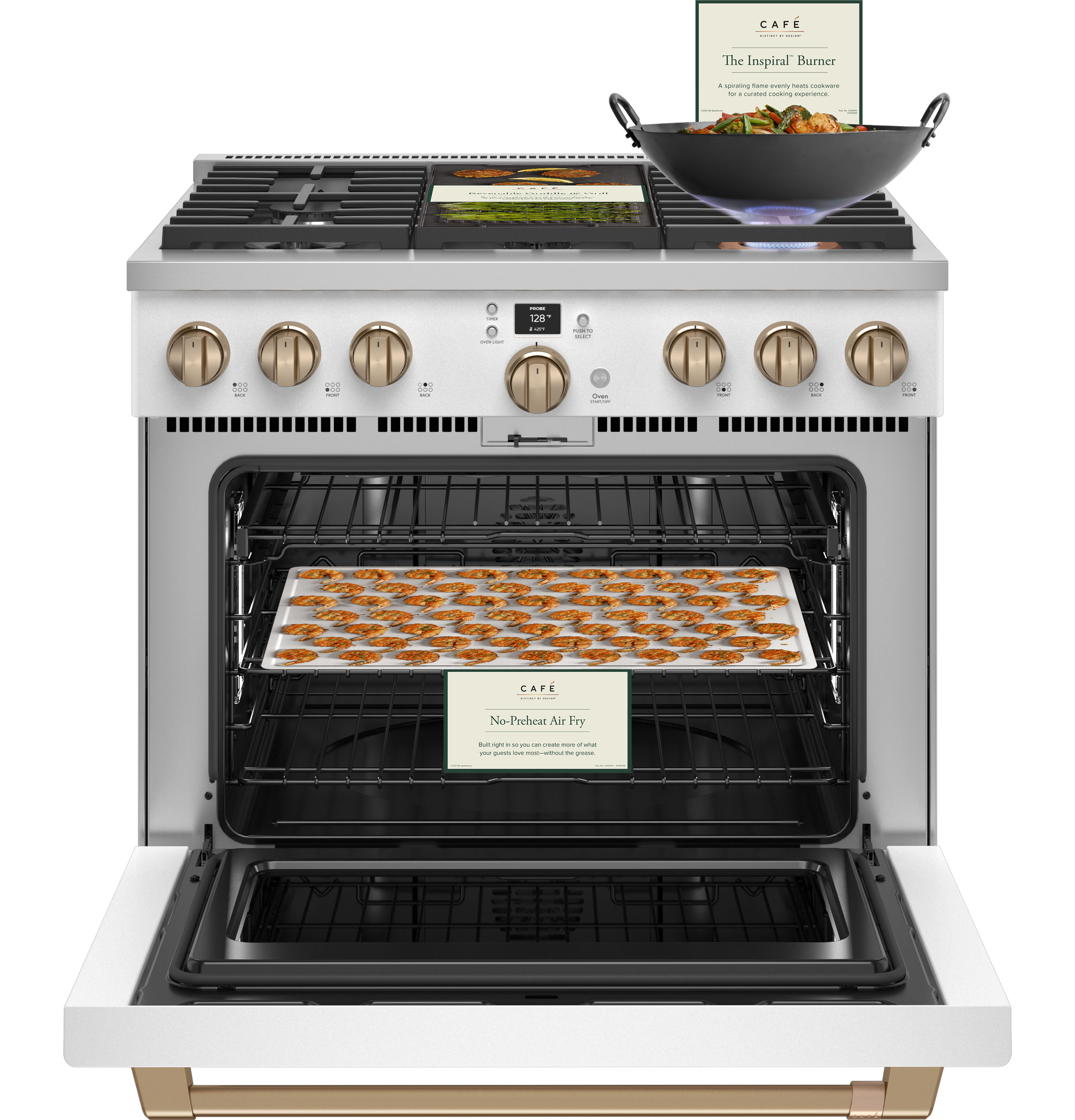CAFÉ™ 36" Smart Dual-Fuel Commercial-Style Range with 6 Burners (Natural Gas) C2Y366P4TW2
