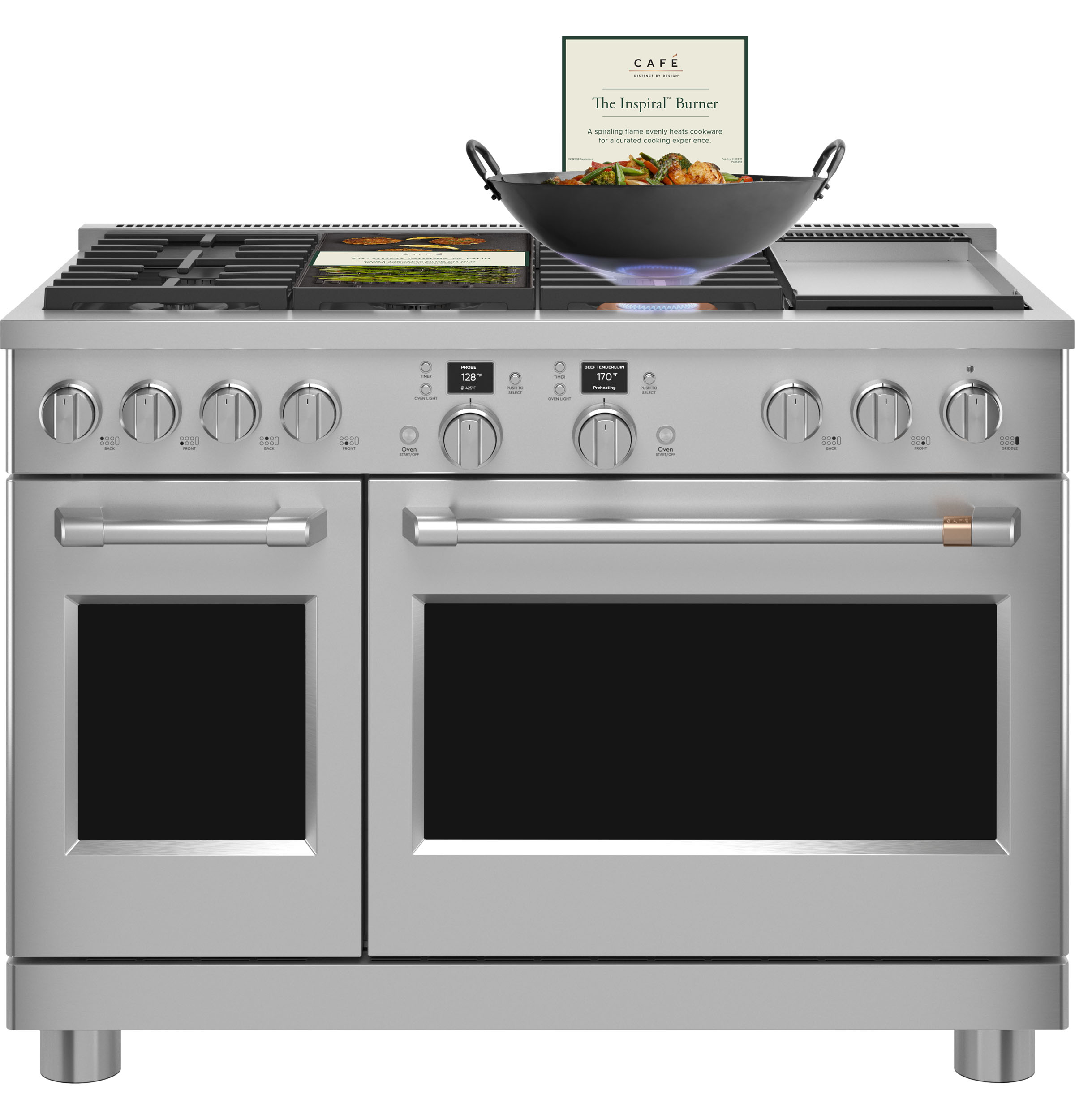 CAFÉ™ 48" Smart Dual-Fuel Commercial-Style Range with 6 Burners and Griddle (Natural Gas) C2Y486P2TS1