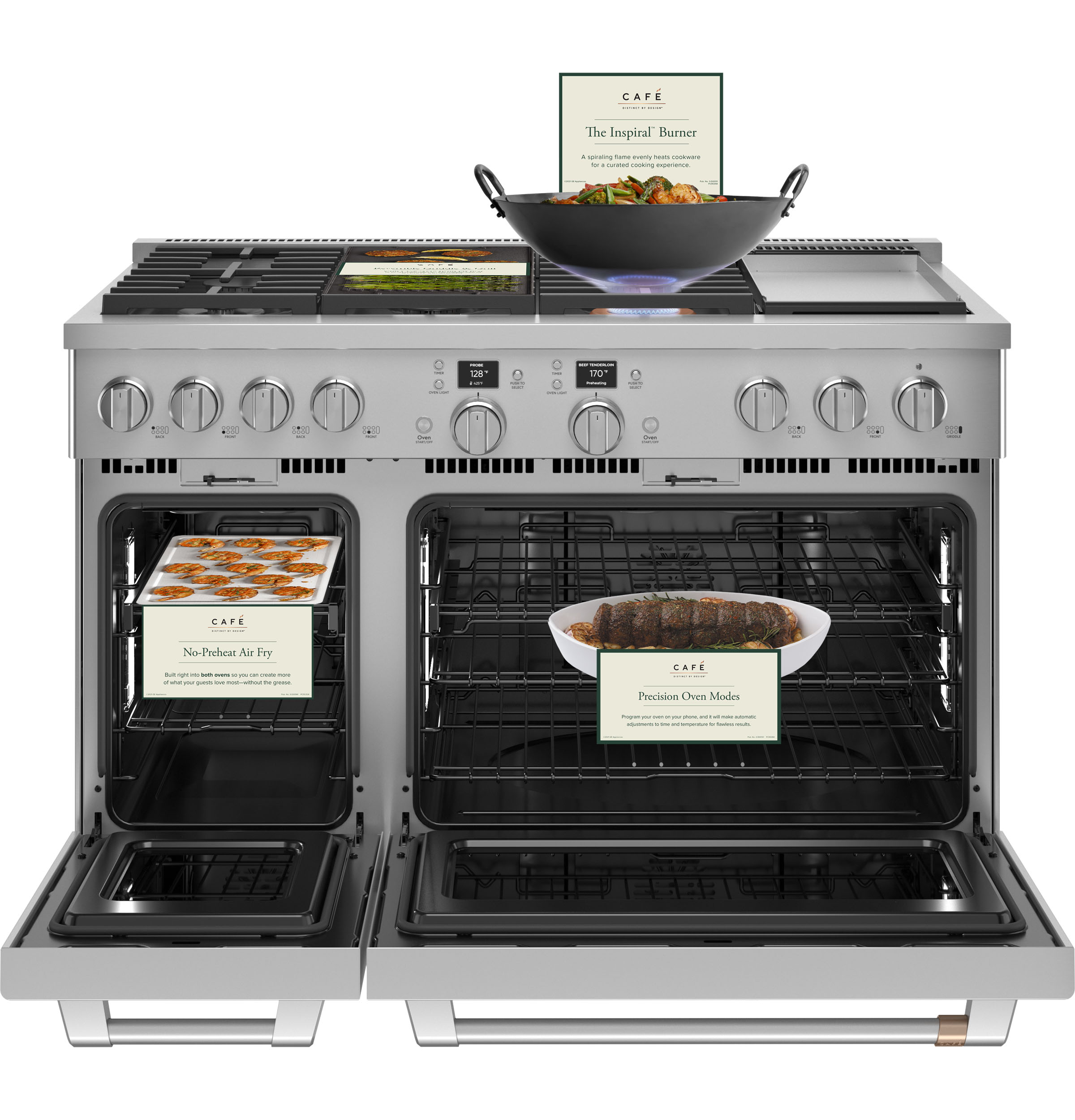CAFÉ™ 48" Smart Dual-Fuel Commercial-Style Range with 6 Burners and Griddle (Natural Gas) C2Y486P2TS1