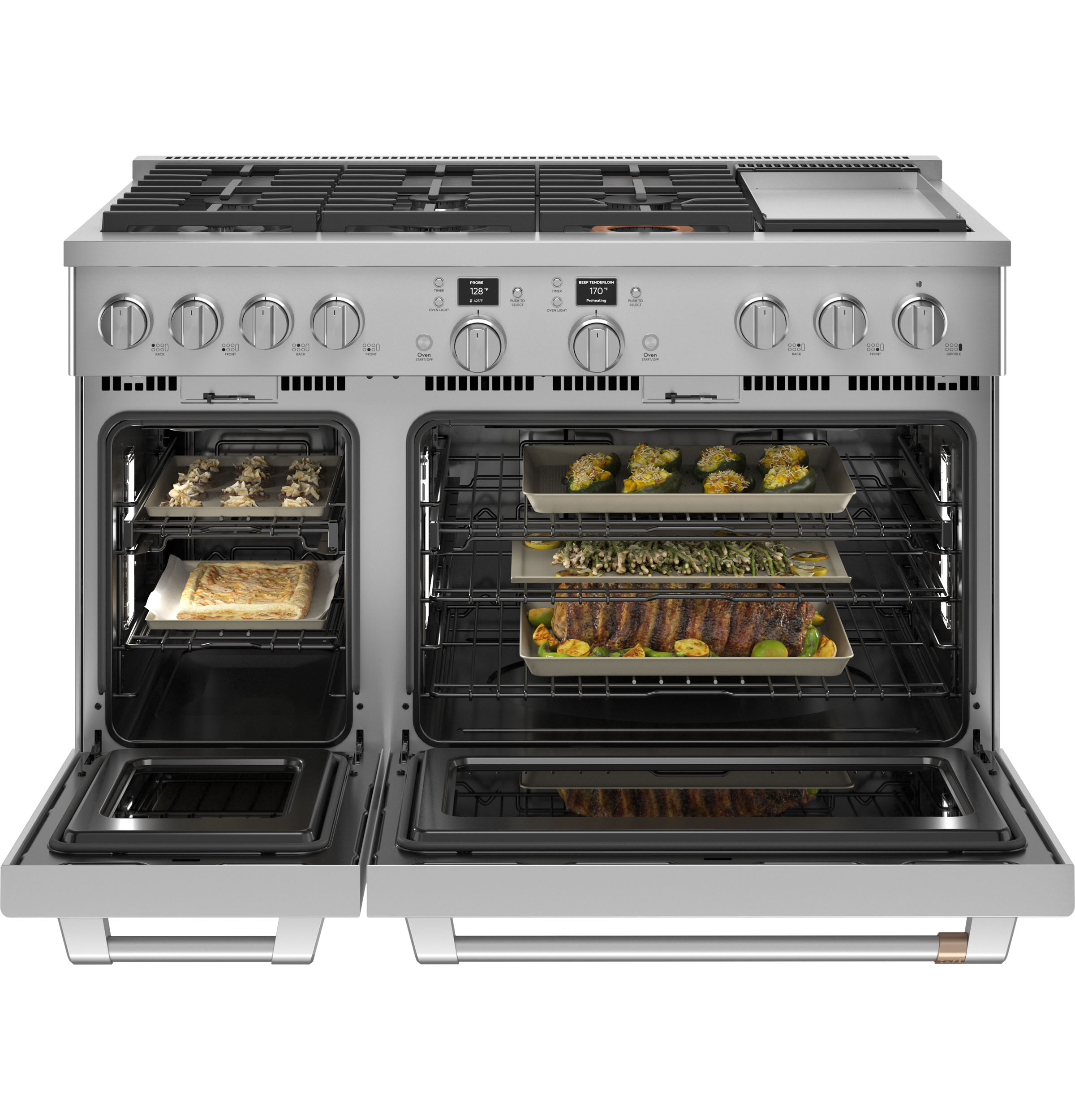 CAFÉ™ 48" Smart Dual-Fuel Commercial-Style Range with 6 Burners and Griddle (Natural Gas) C2Y486P2TS1