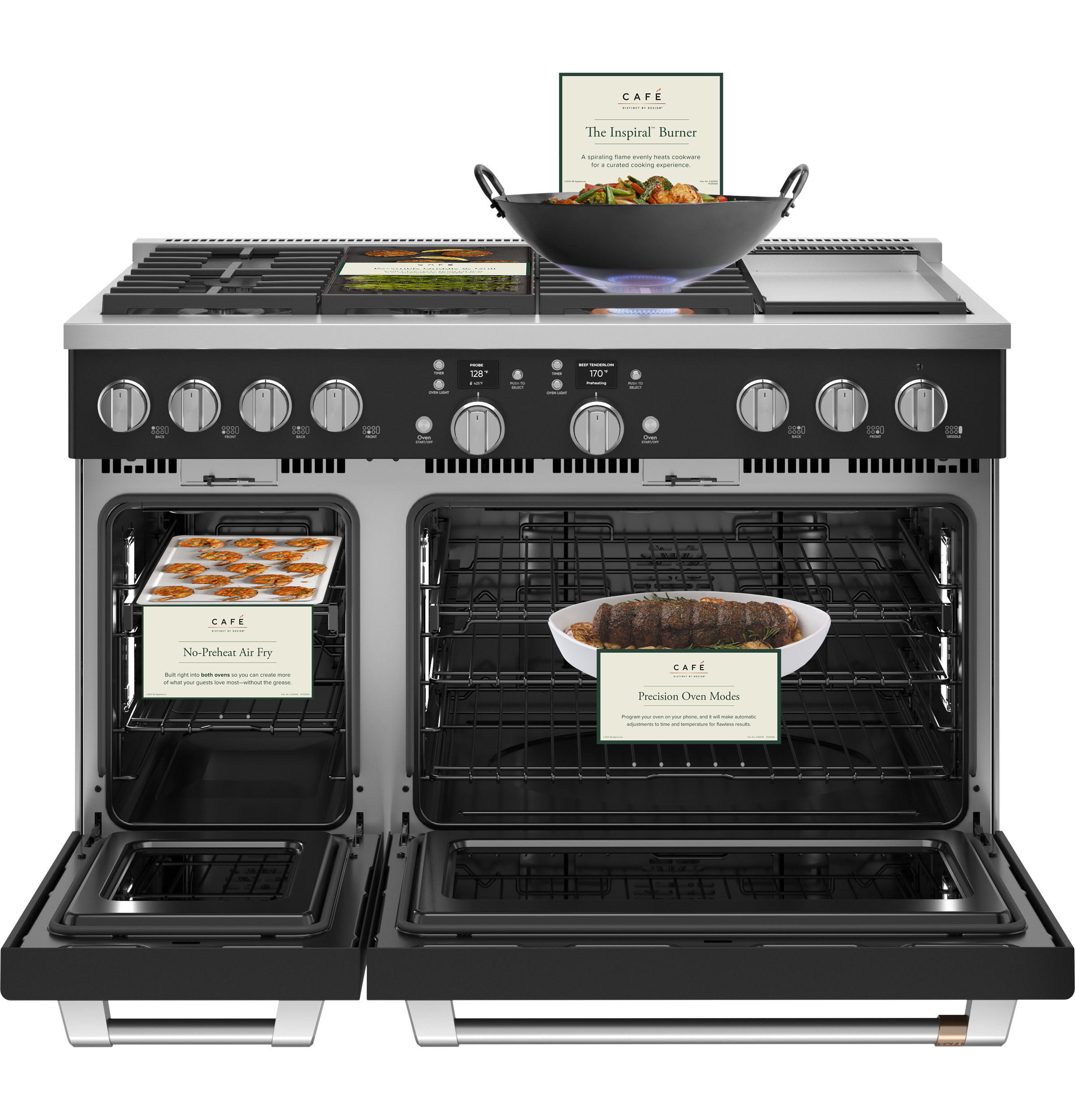 CAFÉ™ 48" Smart Dual-Fuel Commercial-Style Range with 6 Burners and Griddle (Natural Gas) C2Y486P3TD1