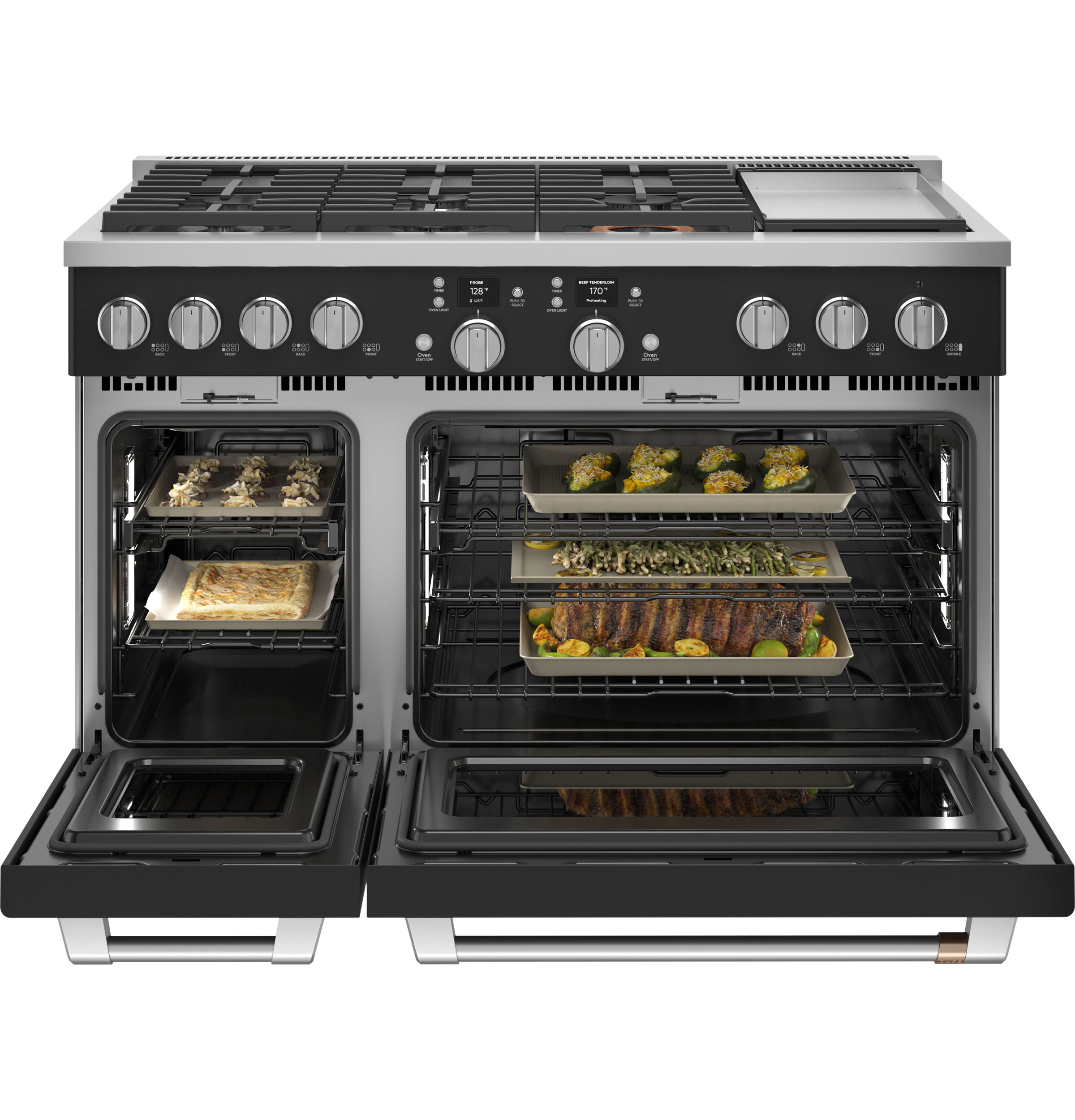 CAFÉ™ 48" Smart Dual-Fuel Commercial-Style Range with 6 Burners and Griddle (Natural Gas) C2Y486P3TD1