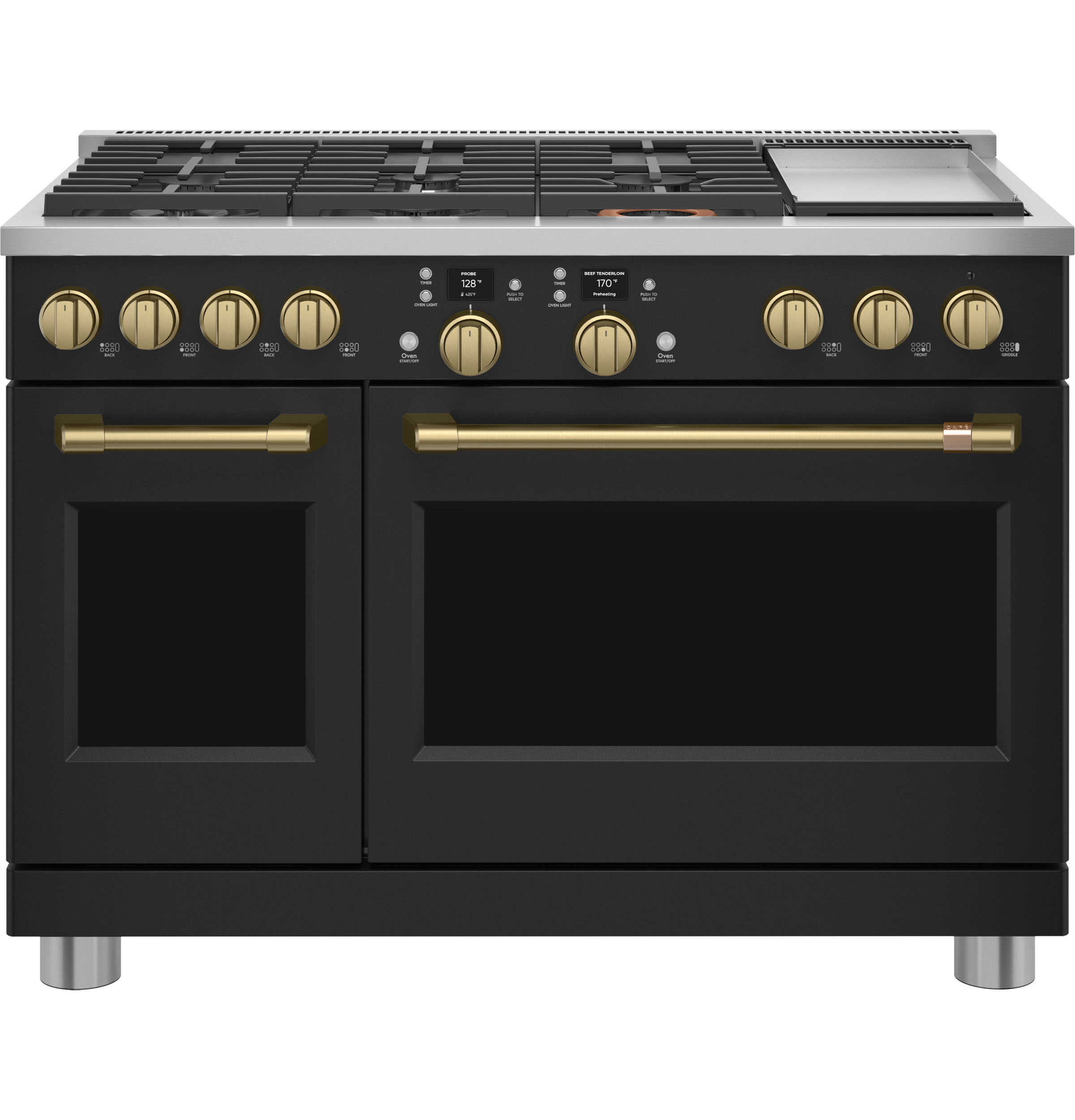 CAFÉ™ 48" Smart Dual-Fuel Commercial-Style Range with 6 Burners and Griddle (Natural Gas) C2Y486P3TD1