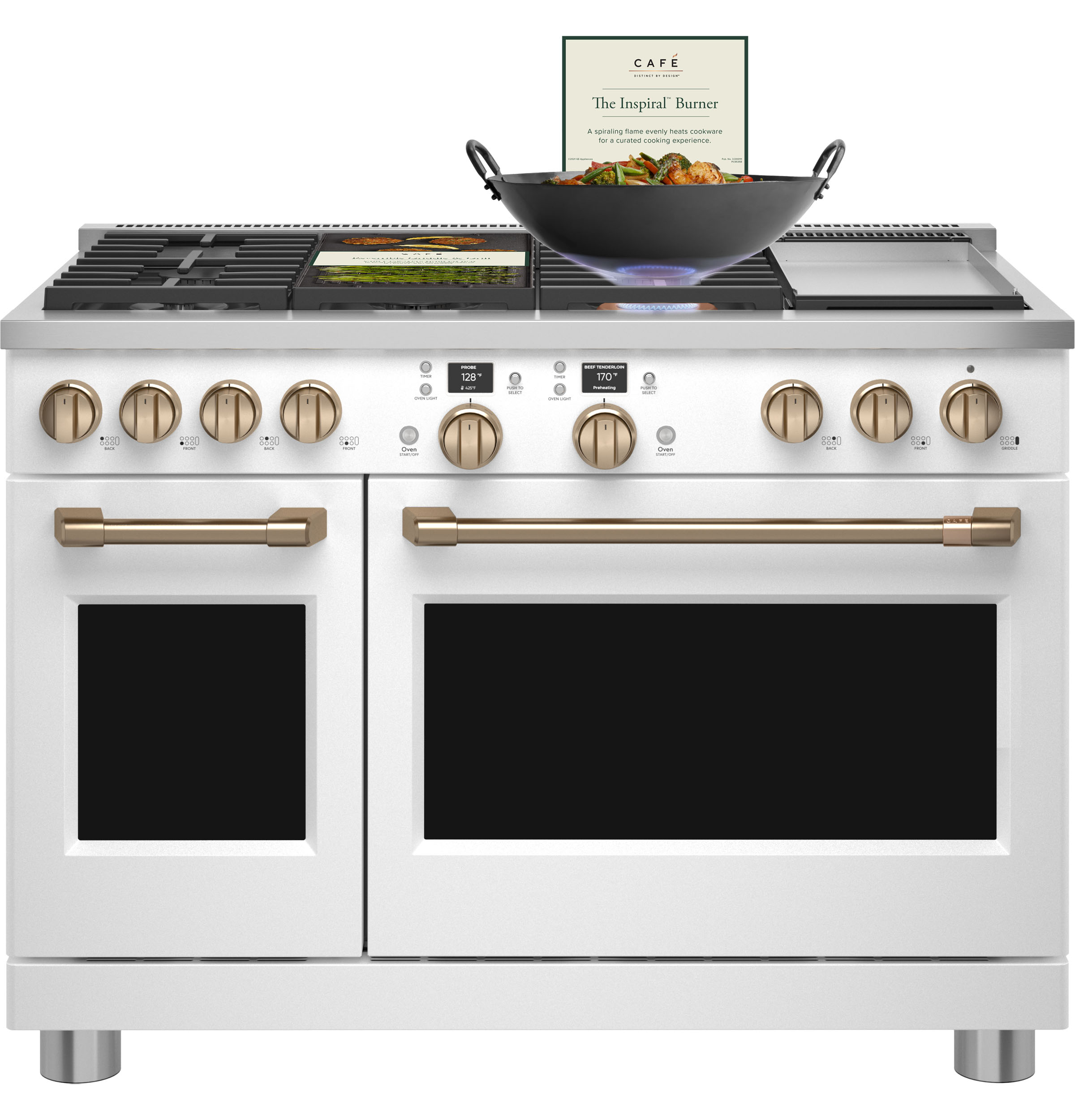 CAFÉ™ 48" Smart Dual-Fuel Commercial-Style Range with 6 Burners and Griddle (Natural Gas) C2Y486P4TW2
