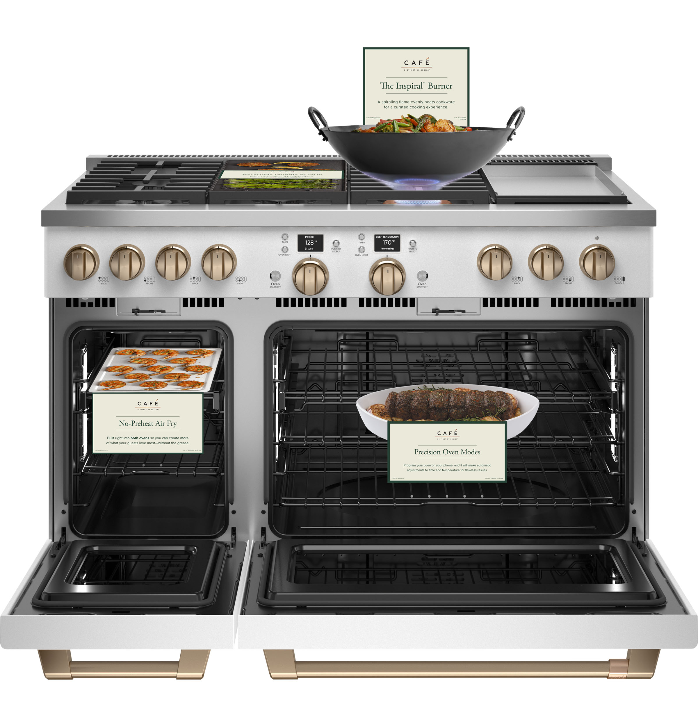 CAFÉ™ 48" Smart Dual-Fuel Commercial-Style Range with 6 Burners and Griddle (Natural Gas) C2Y486P4TW2
