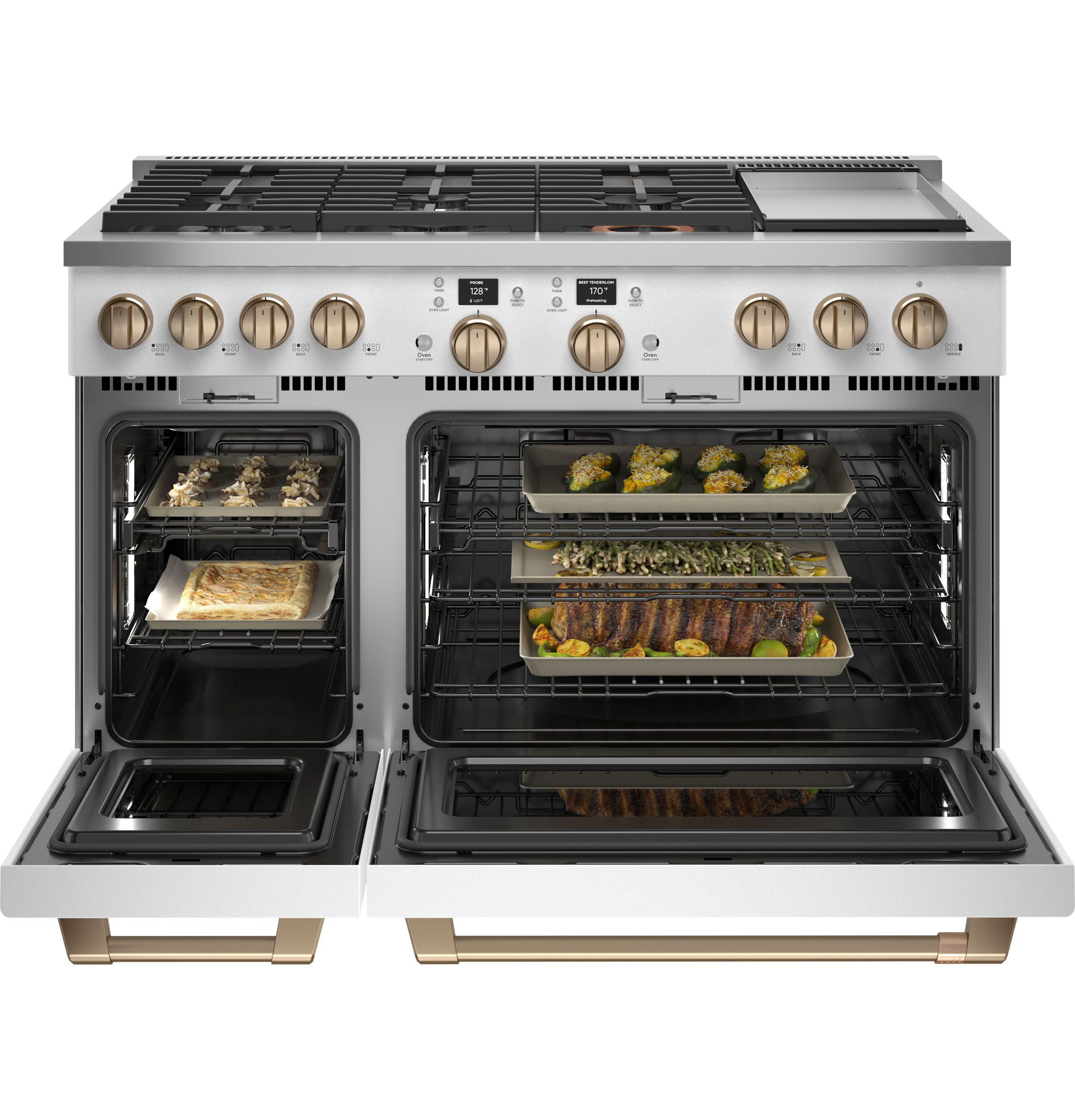 CAFÉ™ 48" Smart Dual-Fuel Commercial-Style Range with 6 Burners and Griddle (Natural Gas) C2Y486P4TW2