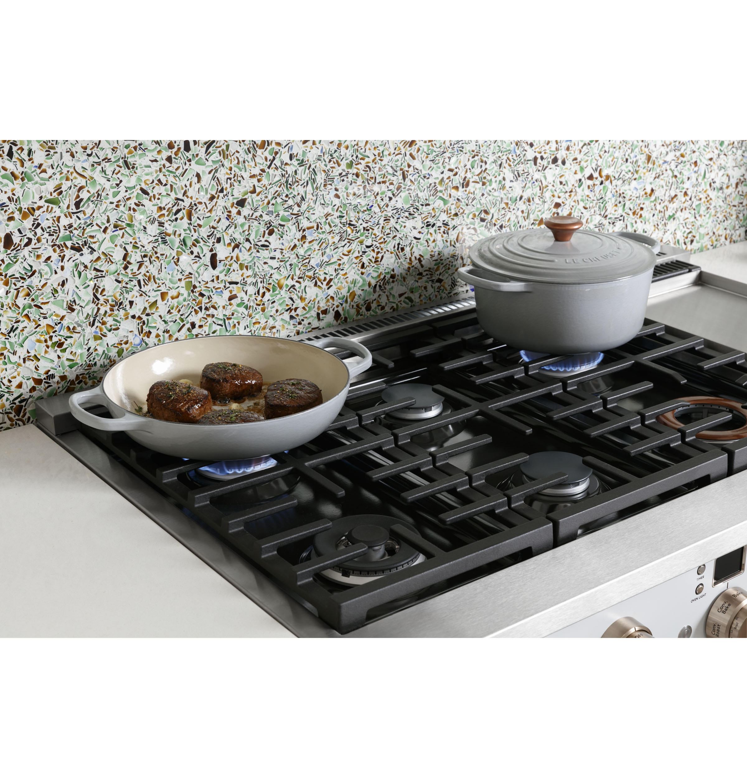 CAFÉ™ 48" Smart Dual-Fuel Commercial-Style Range with 6 Burners and Griddle (Natural Gas) C2Y486P4TW2