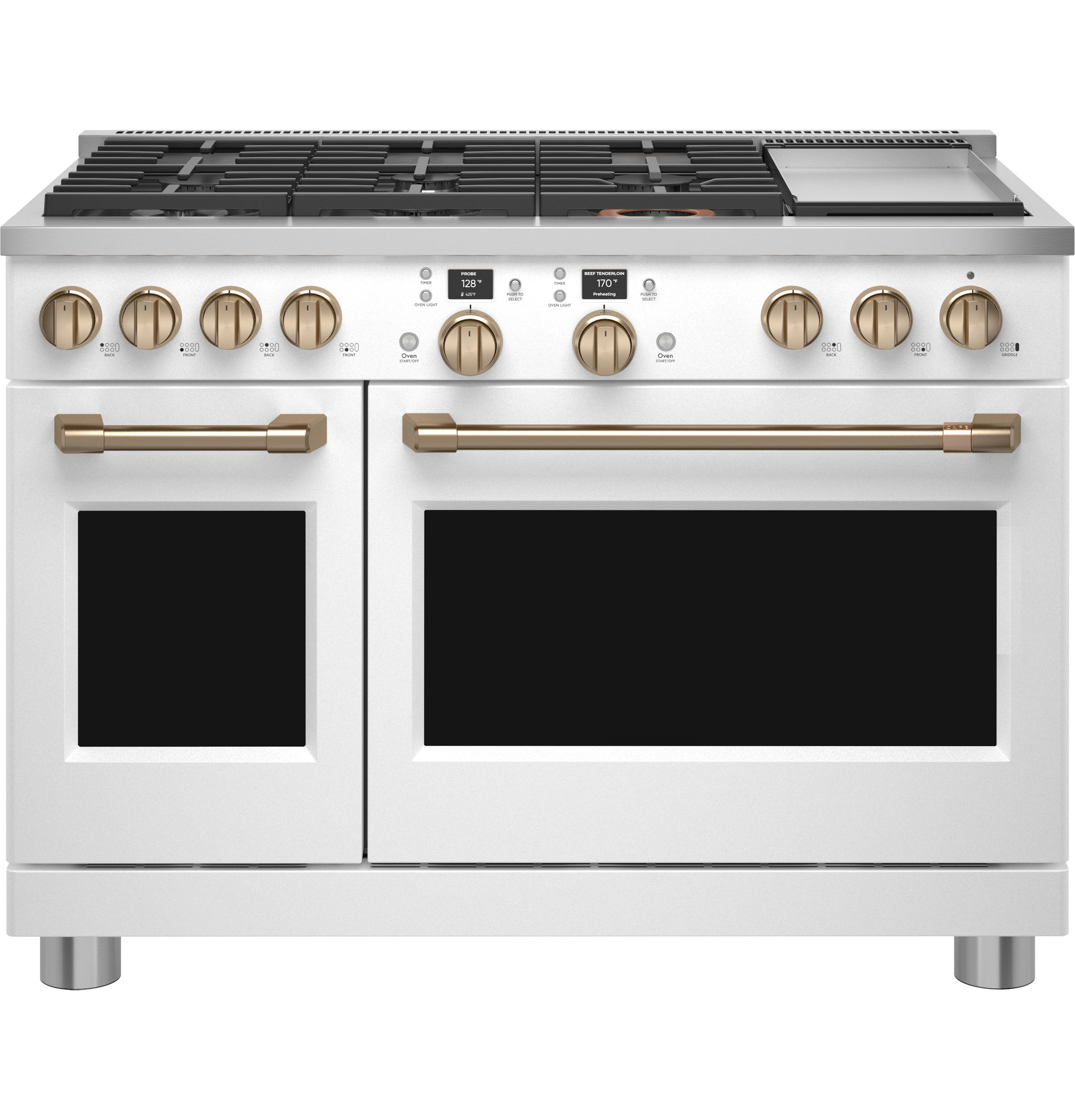 CAFÉ™ 48" Smart Dual-Fuel Commercial-Style Range with 6 Burners and Griddle (Natural Gas) C2Y486P4TW2