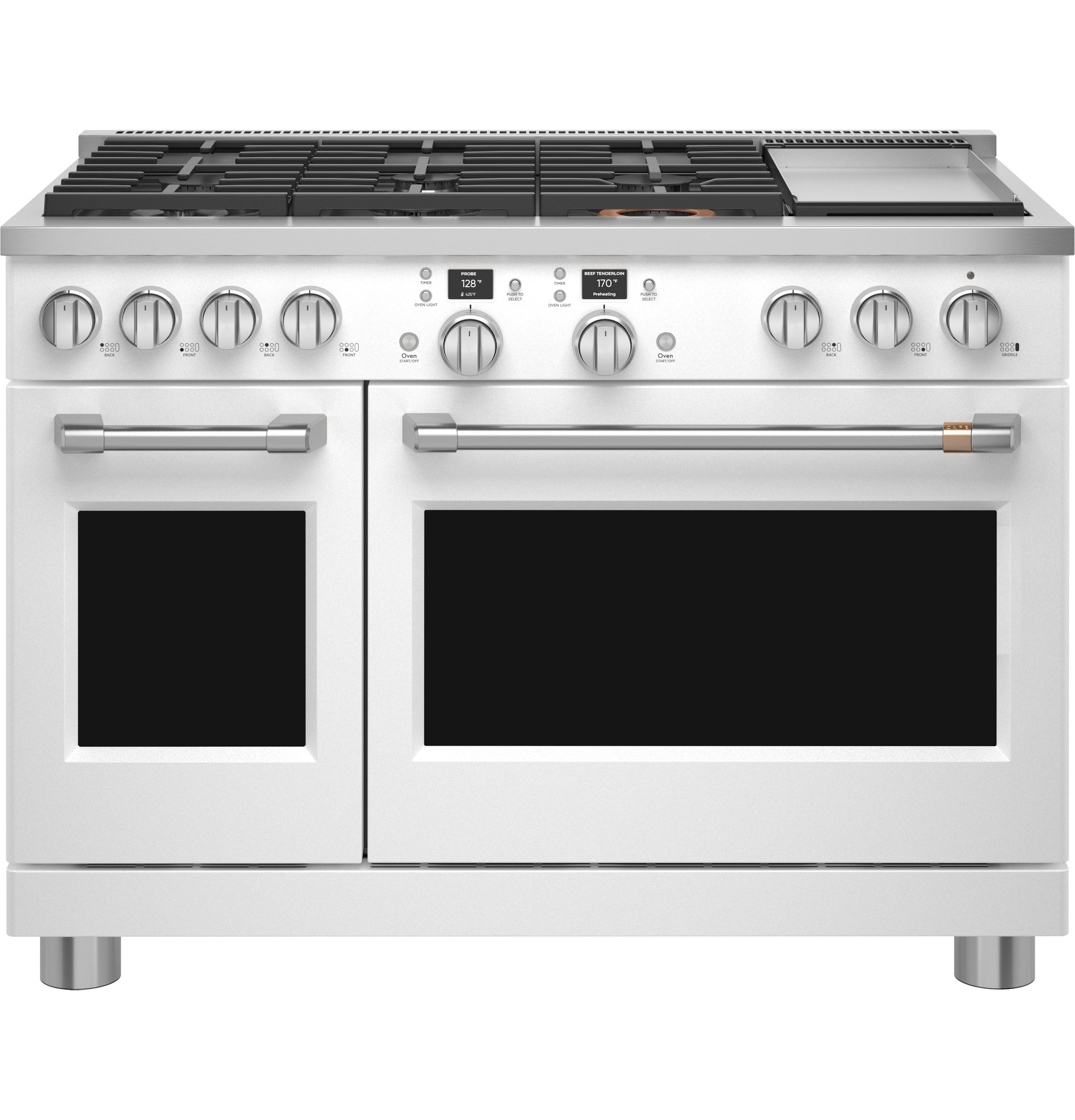 CAFÉ™ 48" Smart Dual-Fuel Commercial-Style Range with 6 Burners and Griddle (Natural Gas) C2Y486P4TW2