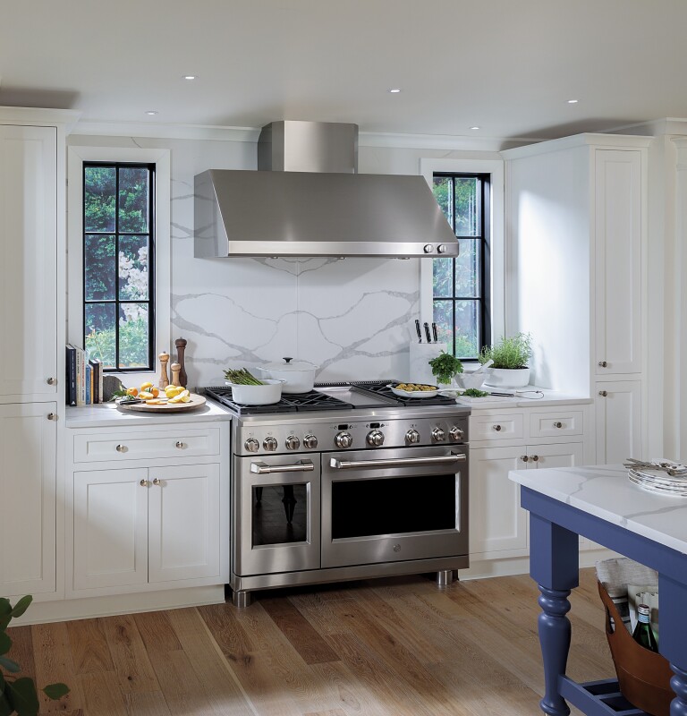 GE Series 48" Dual-Fuel Professional Range with 6 Burners and Griddle (Natural Gas) C2Y486SDLSS