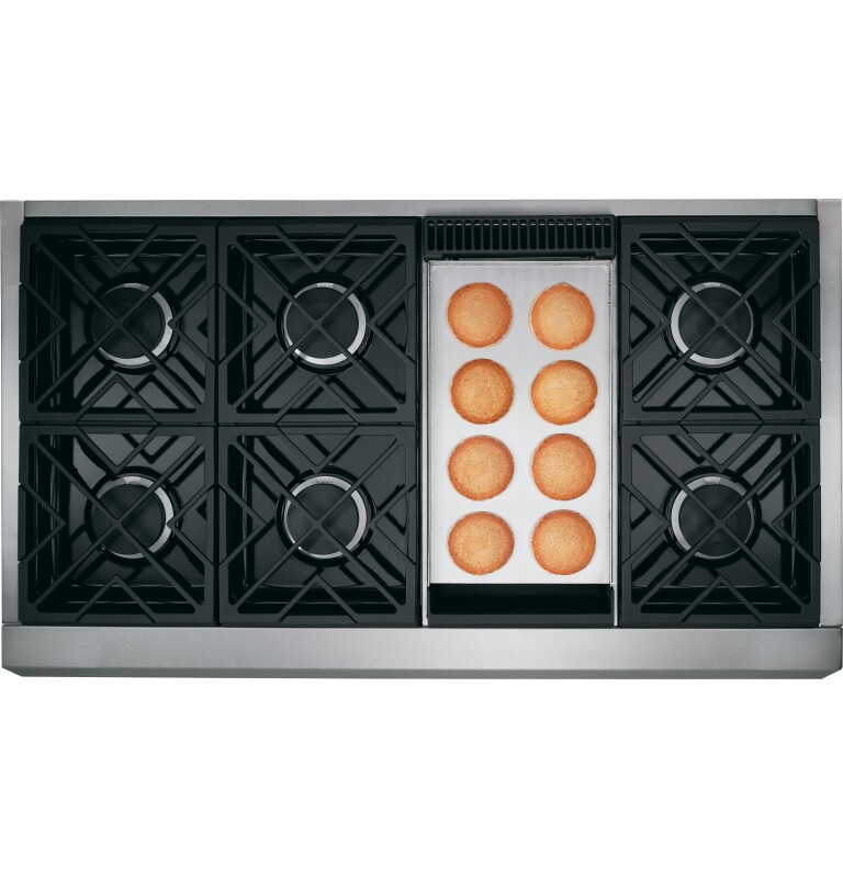 GE Series 48" Dual-Fuel Professional Range with 6 Burners and Griddle (Natural Gas) C2Y486SDLSS