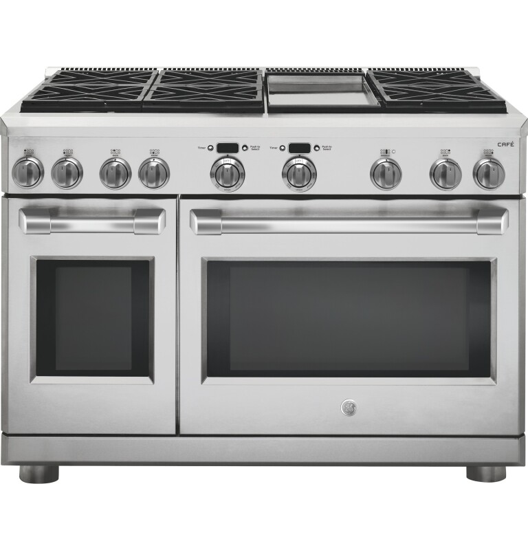 GE Series 48" Dual-Fuel Professional Range with 6 Burners and Griddle (Natural Gas) C2Y486SDLSS