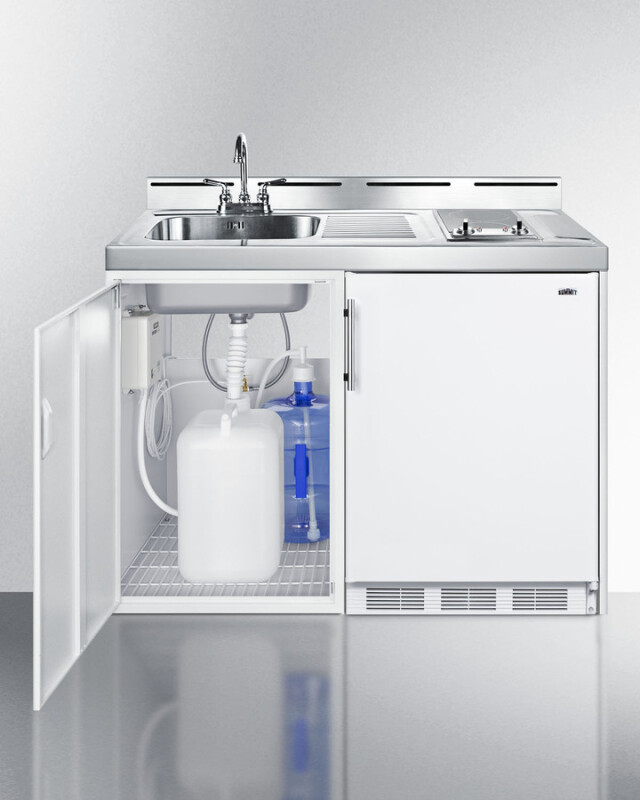 48" Wide All-In-One Kitchenette, No Plumbing Needed C48ELGLASSPUMP