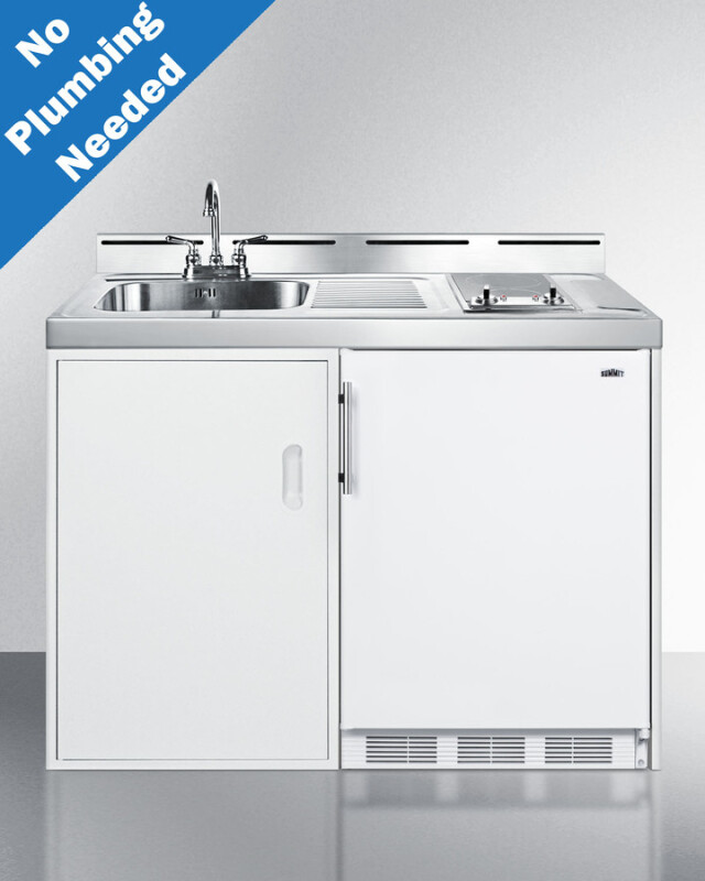 48" Wide All-In-One Kitchenette, No Plumbing Needed C48ELGLASSPUMP