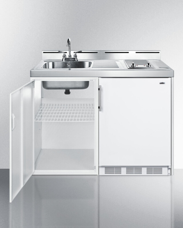 48" Wide All-In-One Kitchenette, No Plumbing Needed C48ELGLASSPUMP