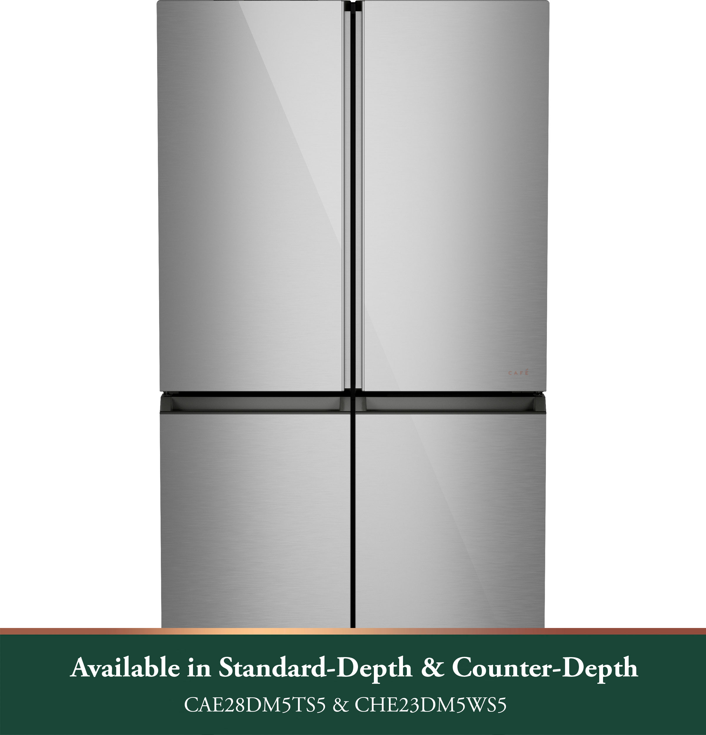 CAFÉ™ ENERGY STAR® 28.3 Cu. Ft. Smart Quad-Door Refrigerator in Platinum Glass with Dual-Dispense AutoFill Pitcher CAE28DM5TS5