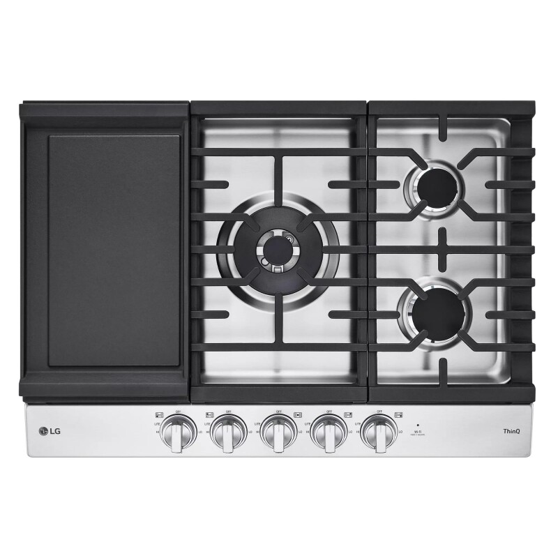 30 Inch Smart Gas Cooktop With Ultraheat™ 22k Btu Dual Burner And Led Knobs CBGJ3027S