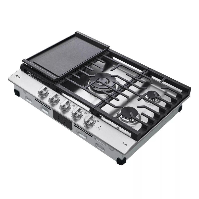 30 Inch Smart Gas Cooktop With Ultraheat™ 22k Btu Dual Burner And Led Knobs CBGJ3027S