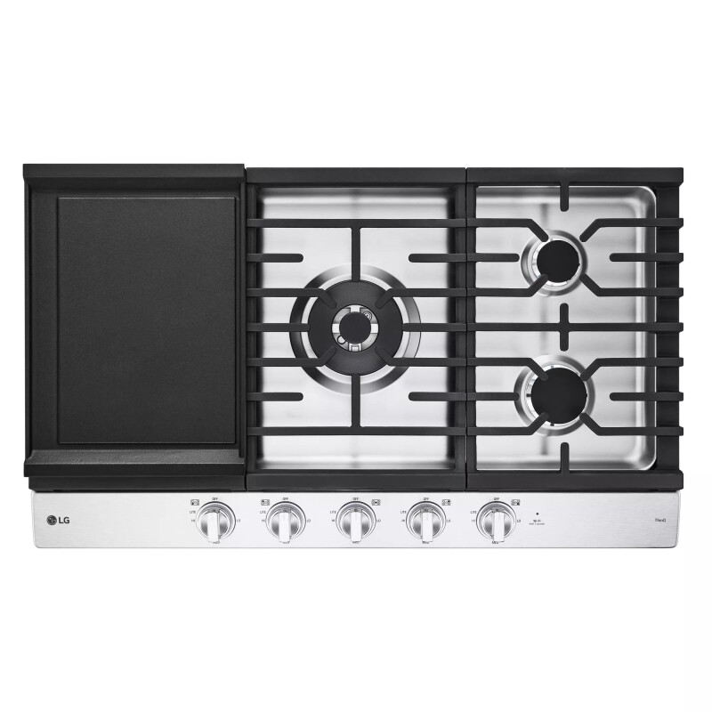 36” Smart Gas Cooktop with UltraHeat™ 22K BTU Dual Burner and LED Knobs CBGJ3627S