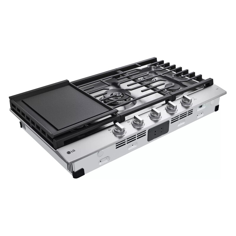36” Smart Gas Cooktop with UltraHeat™ 22K BTU Dual Burner and LED Knobs CBGJ3627S
