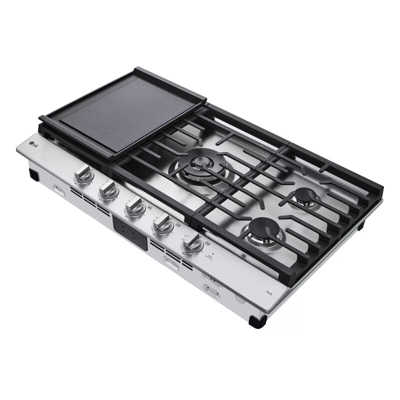 36” Smart Gas Cooktop with UltraHeat™ 22K BTU Dual Burner and LED Knobs CBGJ3627S