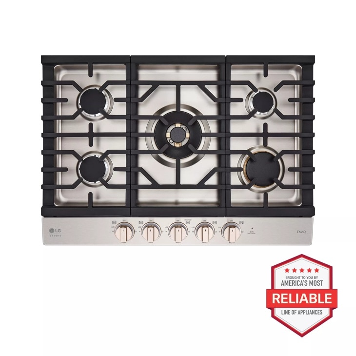 LG STUDIO 30” UltraHeat™ Gas Cooktop with EasyClean® CBGS3028N