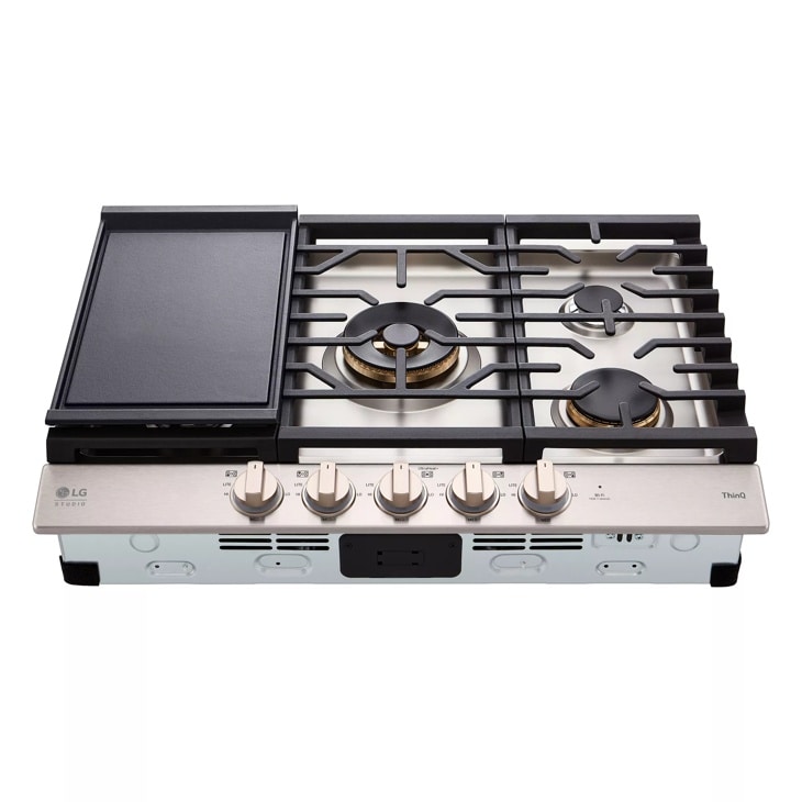 LG STUDIO 30” UltraHeat™ Gas Cooktop with EasyClean® CBGS3028N