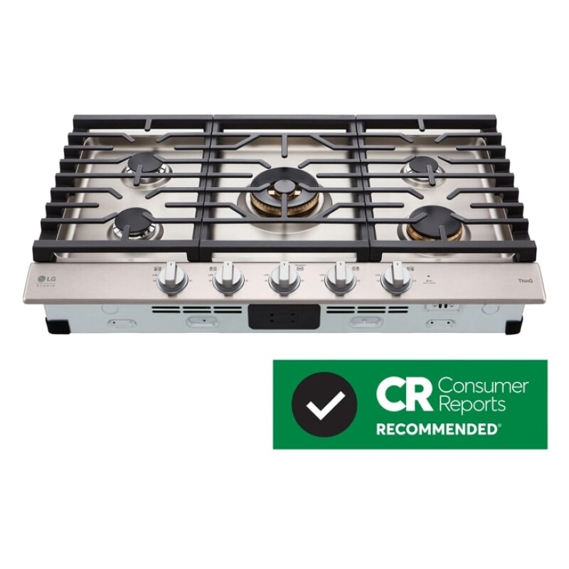LG STUDIO 36” UltraHeat™ Gas Cooktop with EasyClean® CBGS3628S