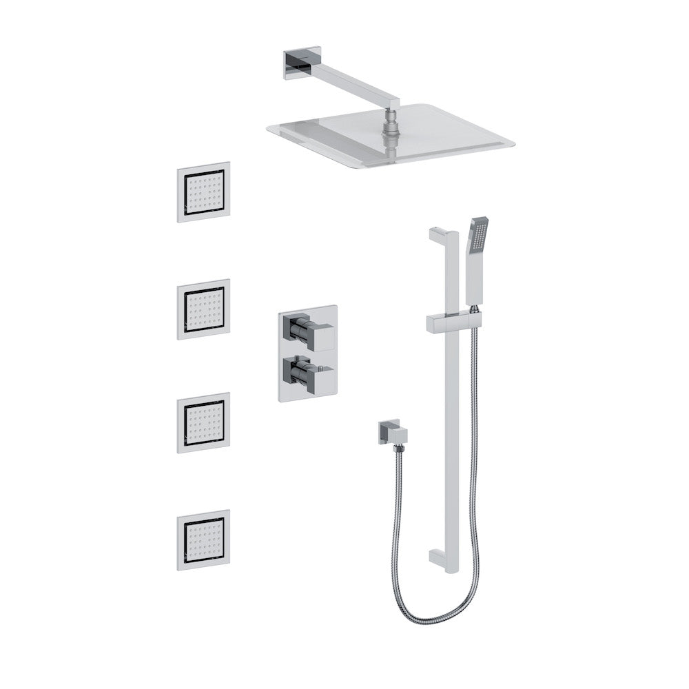 ZLINE ZLINE Crystal Bay Thermostatic Shower System with Body Jets in Chrome (CBY-SHS-T3-CH) Chrome CBYSHST3CH Picture 1