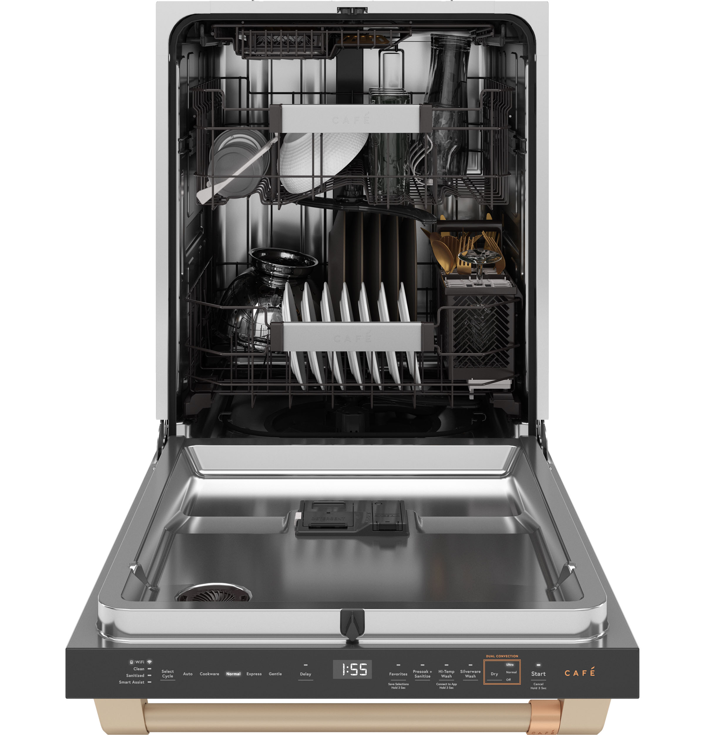 CAFÉ™ CustomFit ENERGY STAR Stainless Interior Smart Dishwasher with Ultra Wash Top Rack and Dual Convection Ultra Dry, 44 dBA CDT858P4VW2