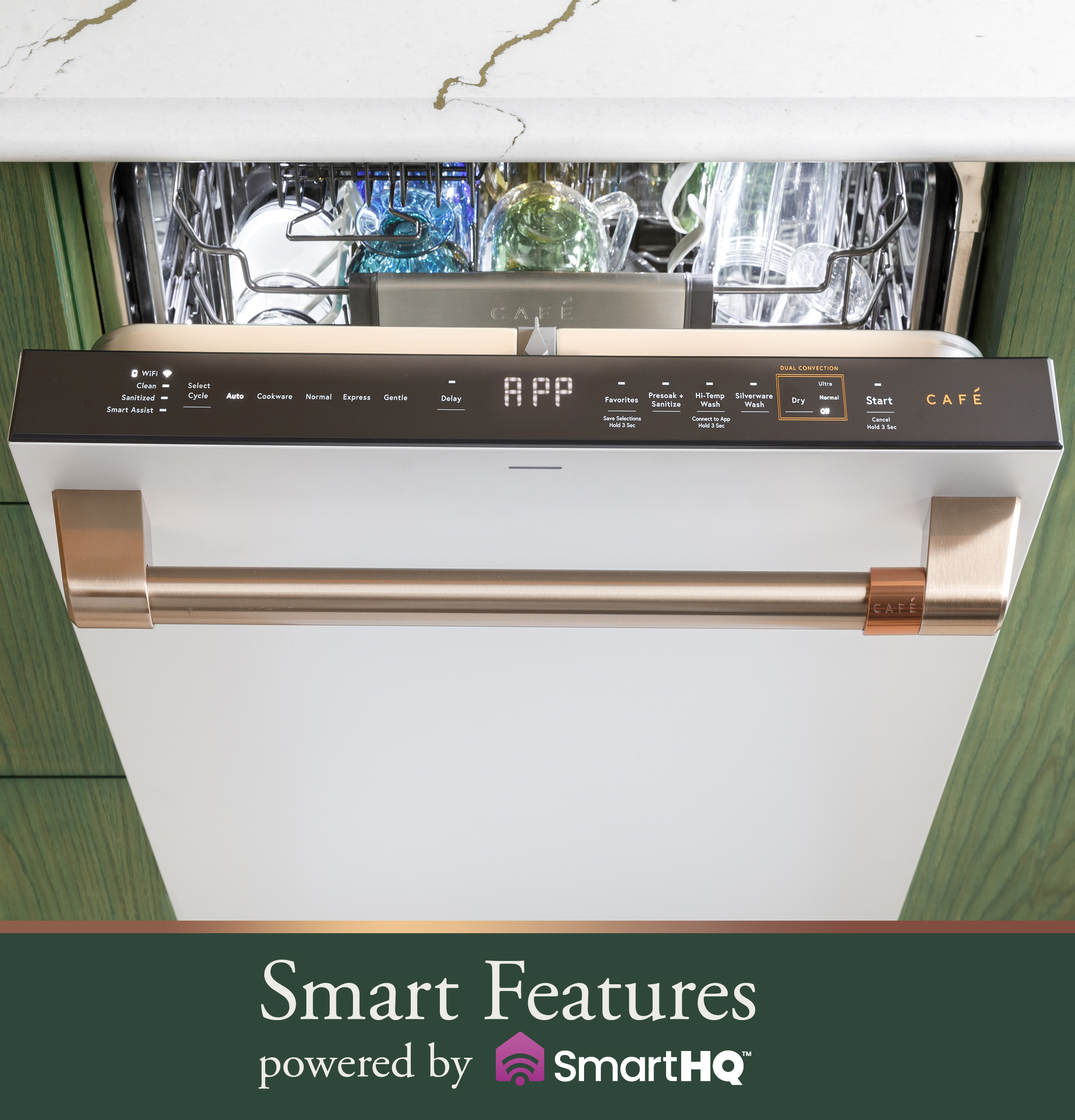 CAFÉ™ CustomFit ENERGY STAR Stainless Interior Smart Dishwasher with Ultra Wash Top Rack and Dual Convection Ultra Dry, 44 dBA CDT858P4VW2