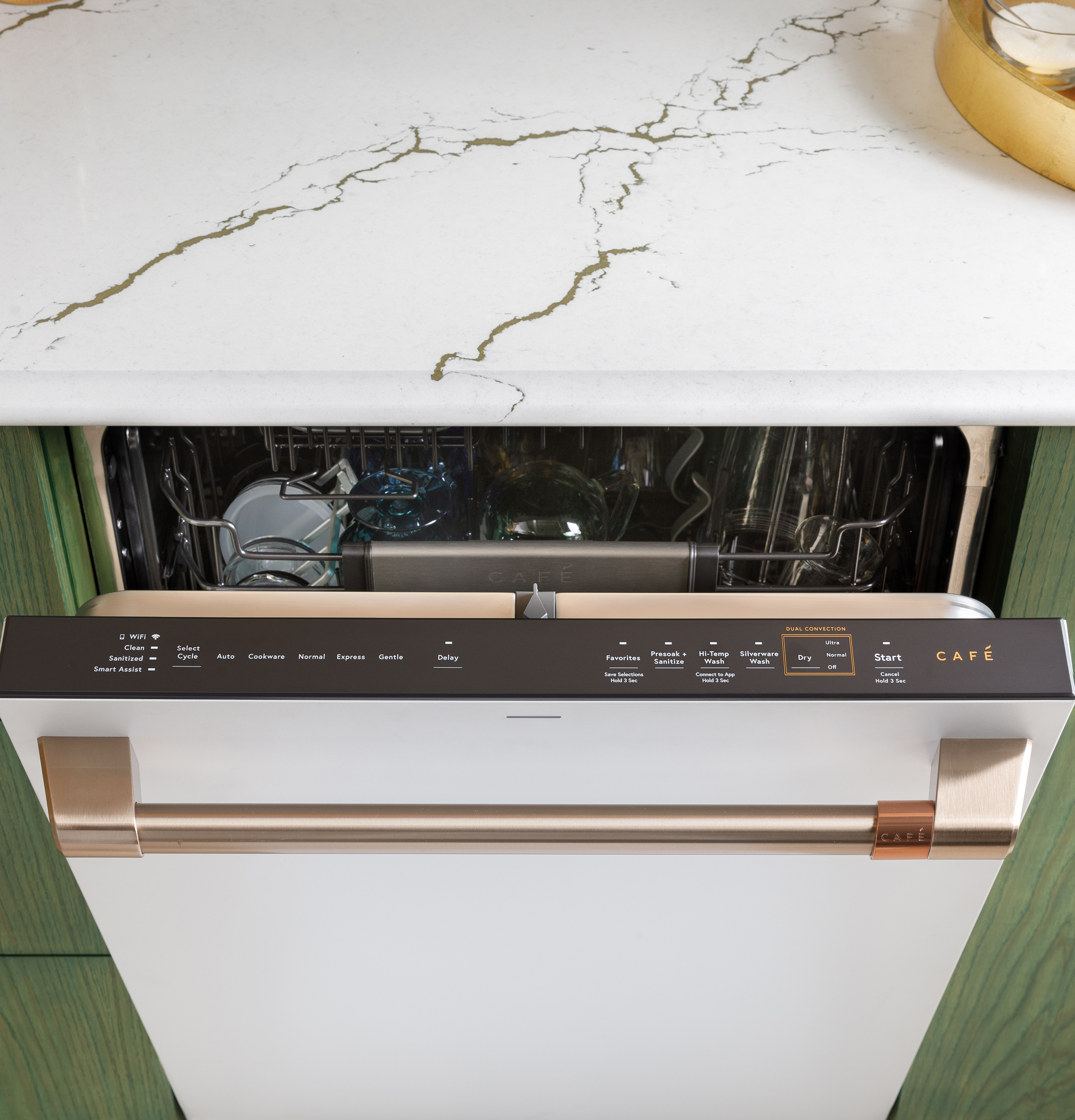 CAFÉ™ CustomFit ENERGY STAR Stainless Interior Smart Dishwasher with Ultra Wash Top Rack and Dual Convection Ultra Dry, 44 dBA CDT858P4VW2