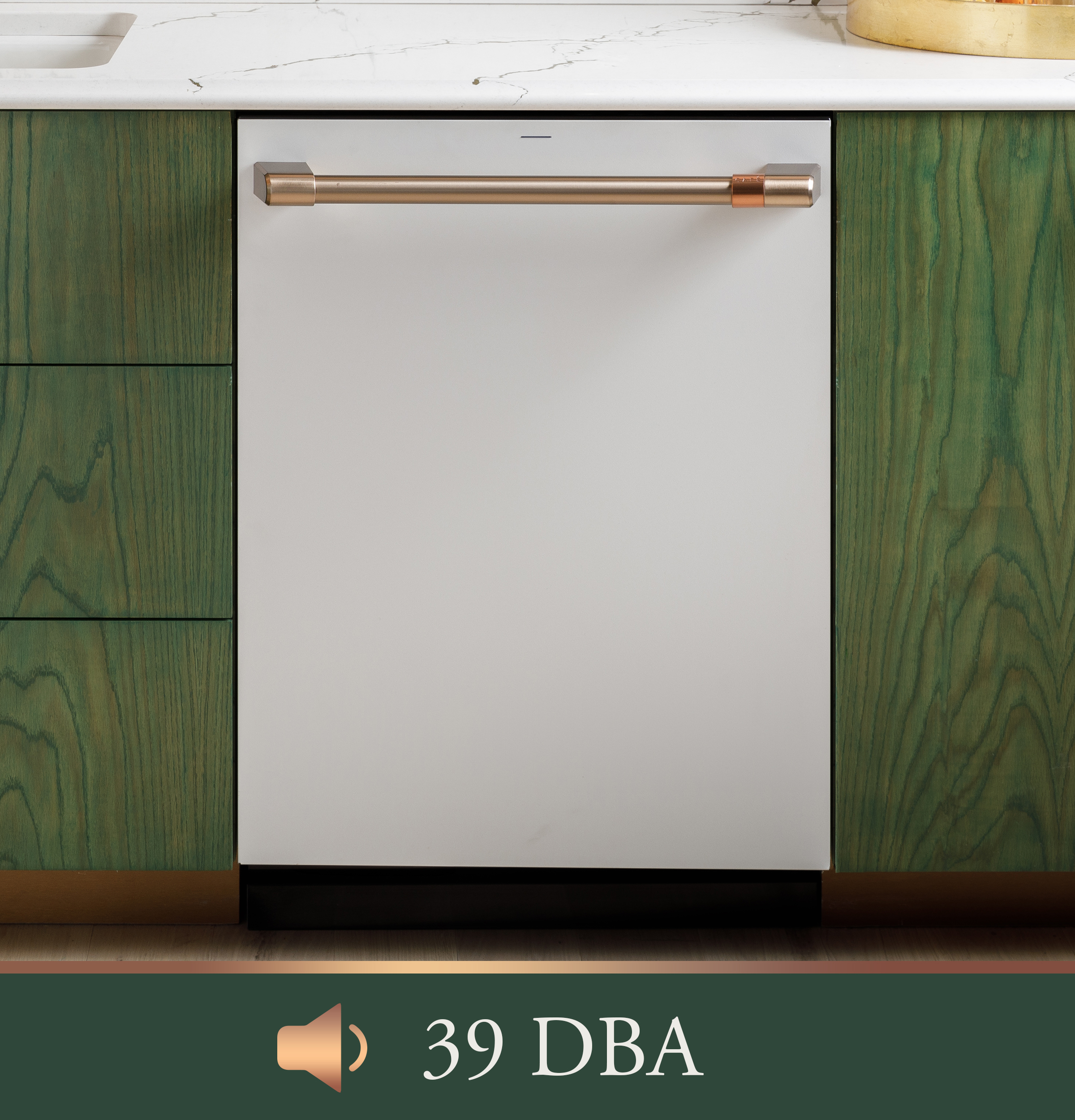 CAFÉ™ CustomFit ENERGY STAR Stainless Interior Smart Dishwasher with Ultra Wash Top Rack and Dual Convection Ultra Dry, LED Lights, 39 dBA CDT888P4VW2