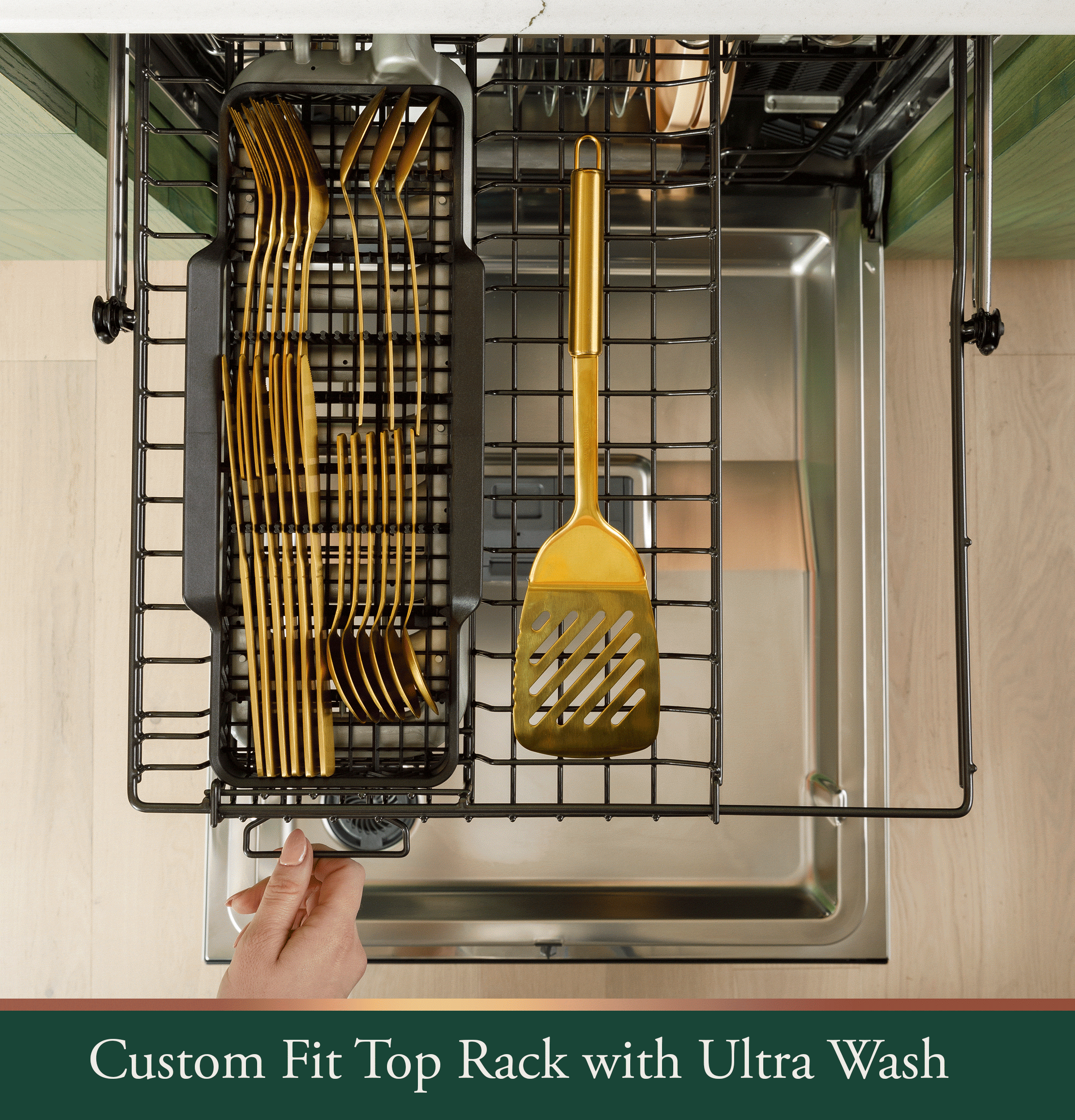 CAFÉ™ CustomFit ENERGY STAR Stainless Interior Smart Dishwasher with Ultra Wash Top Rack and Dual Convection Ultra Dry, LED Lights, 39 dBA CDT888P4VW2