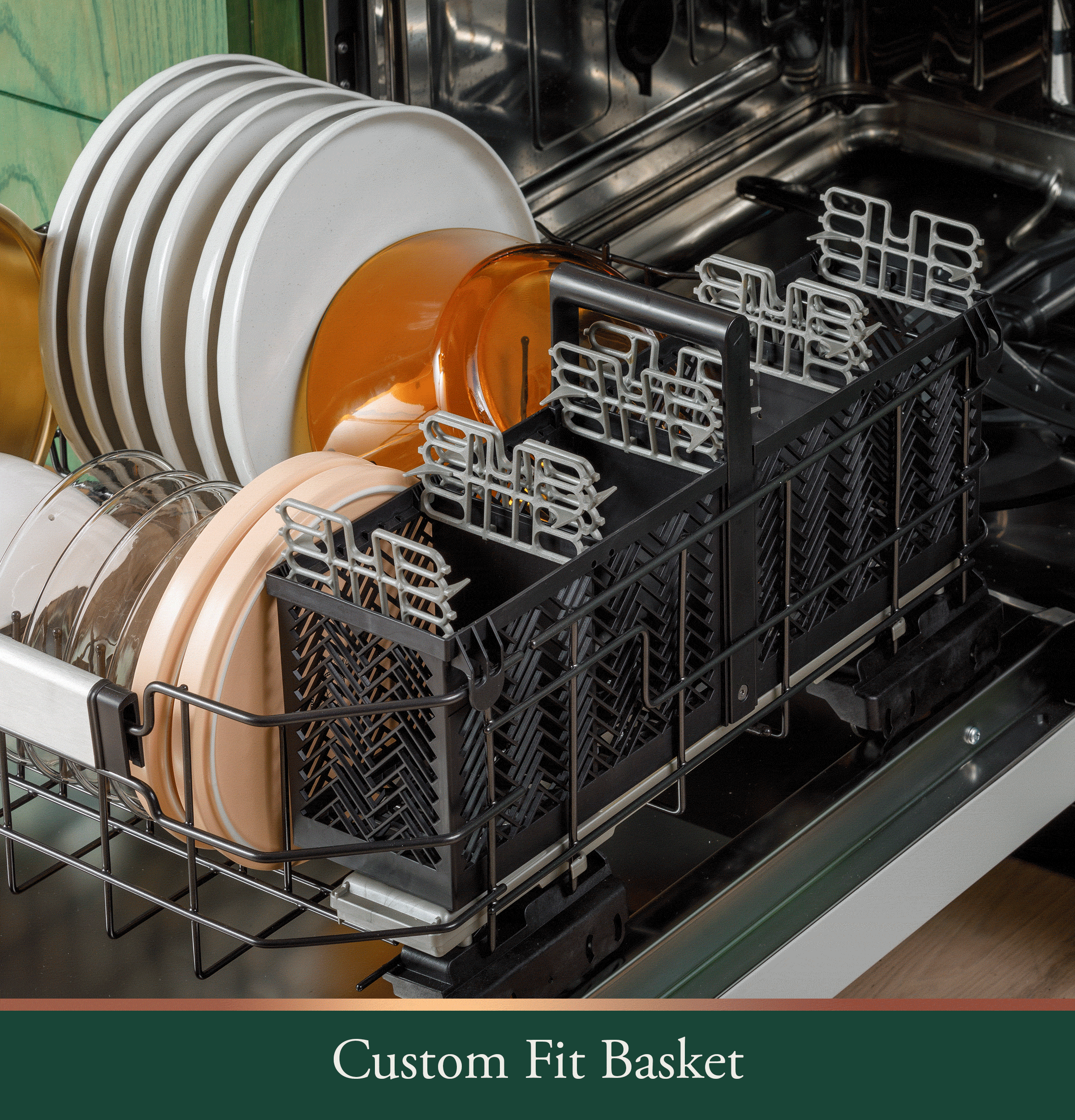 CAFÉ™ CustomFit ENERGY STAR Stainless Interior Smart Dishwasher with Ultra Wash Top Rack and Dual Convection Ultra Dry, LED Lights, 39 dBA CDT888P4VW2