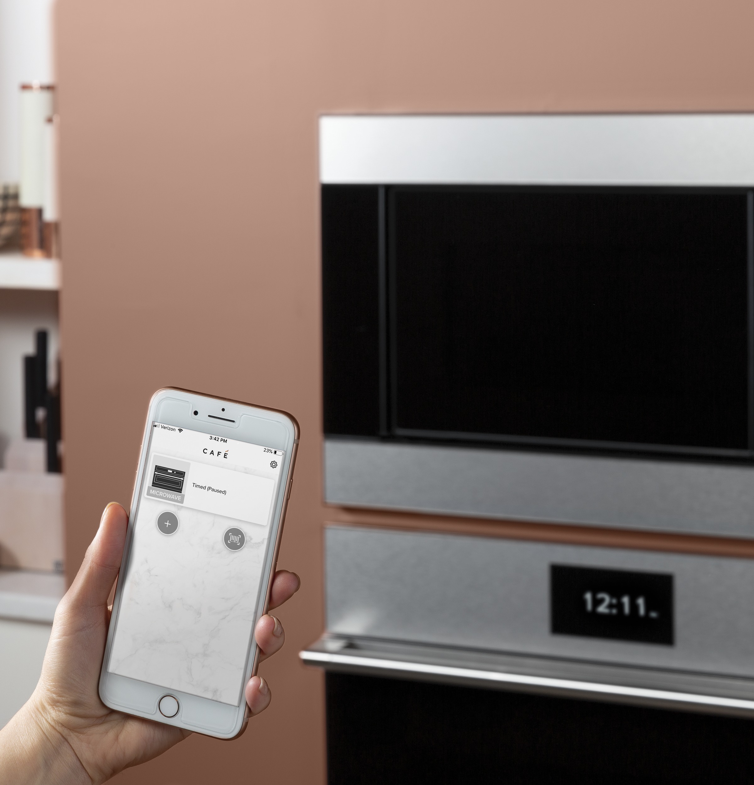 CAFÉ™ 1.5 Cu. Ft. Smart Countertop Convection/Microwave Oven in Platinum Glass CEB515M2NS5