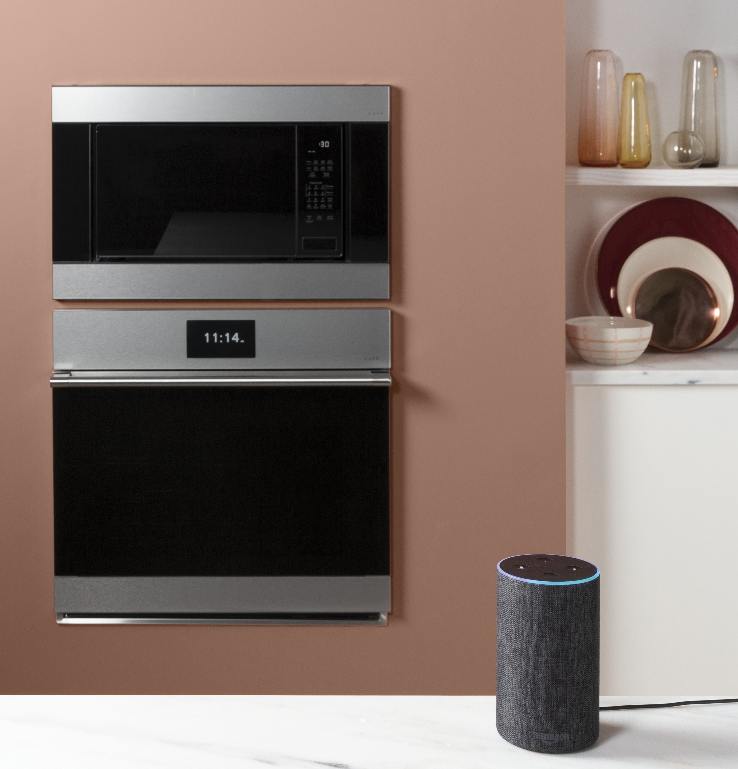 CAFÉ™ 1.5 Cu. Ft. Smart Countertop Convection/Microwave Oven in Platinum Glass CEB515M2NS5