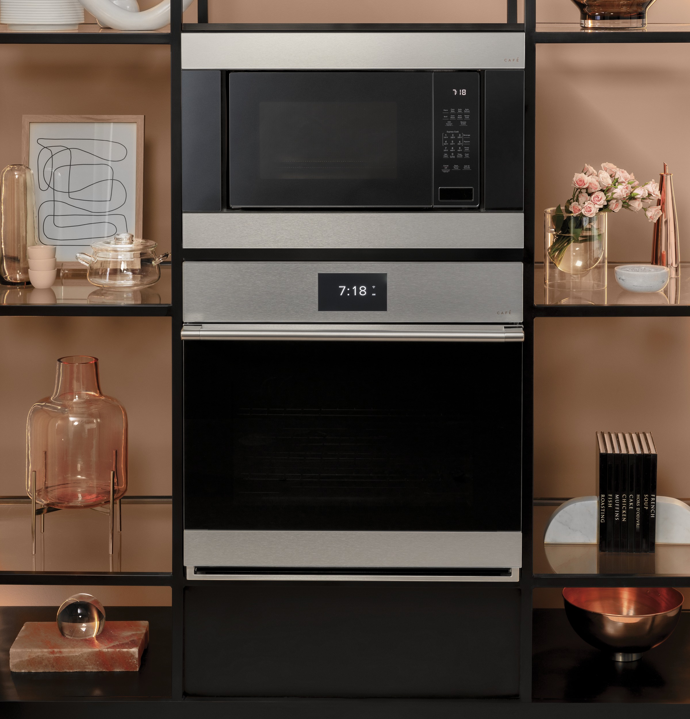 CAFÉ™ 1.5 Cu. Ft. Smart Countertop Convection/Microwave Oven in Platinum Glass CEB515M2NS5