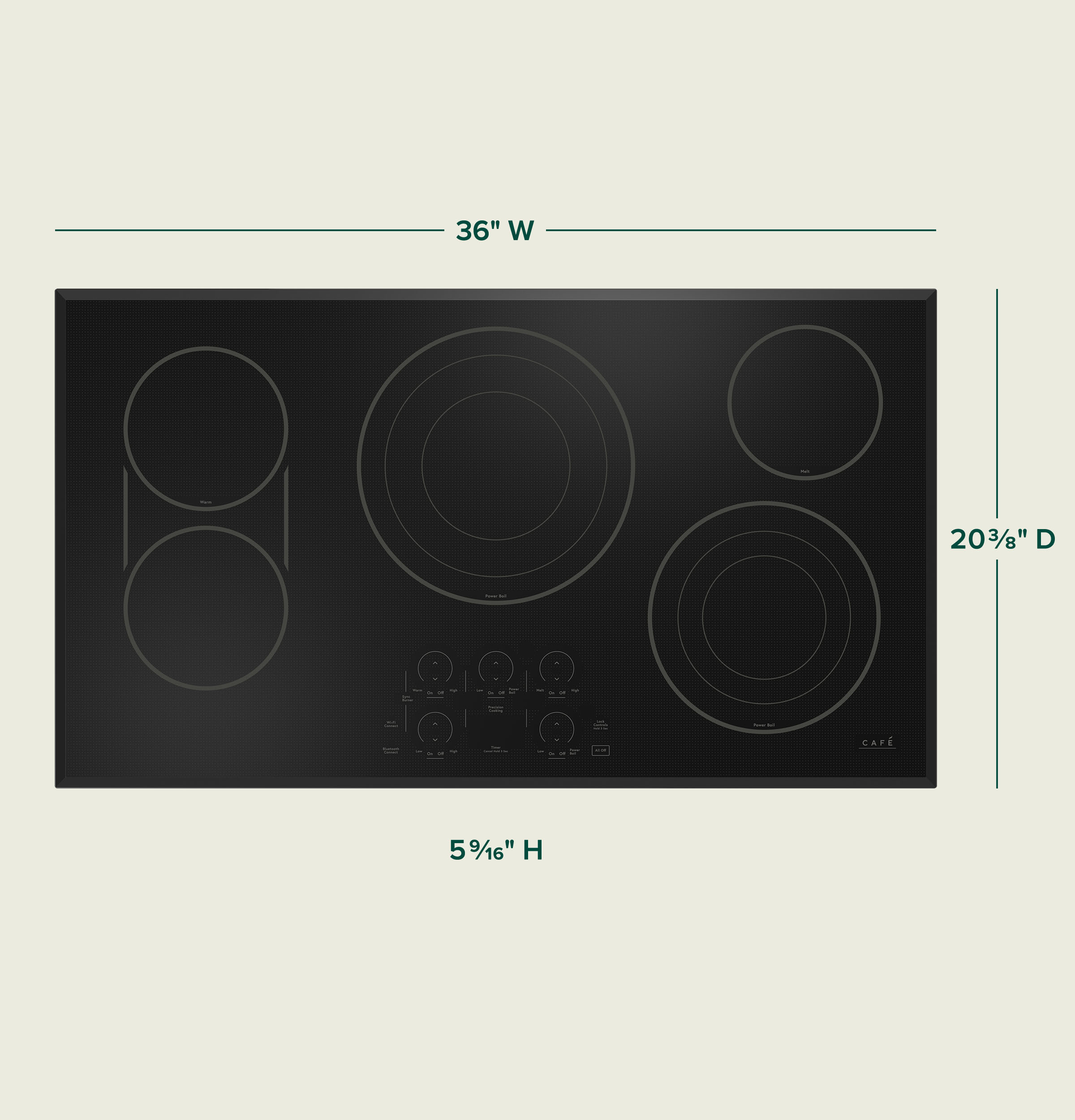 CAFÉ™ 36" Touch-Control Electric Cooktop CEP90361TBB