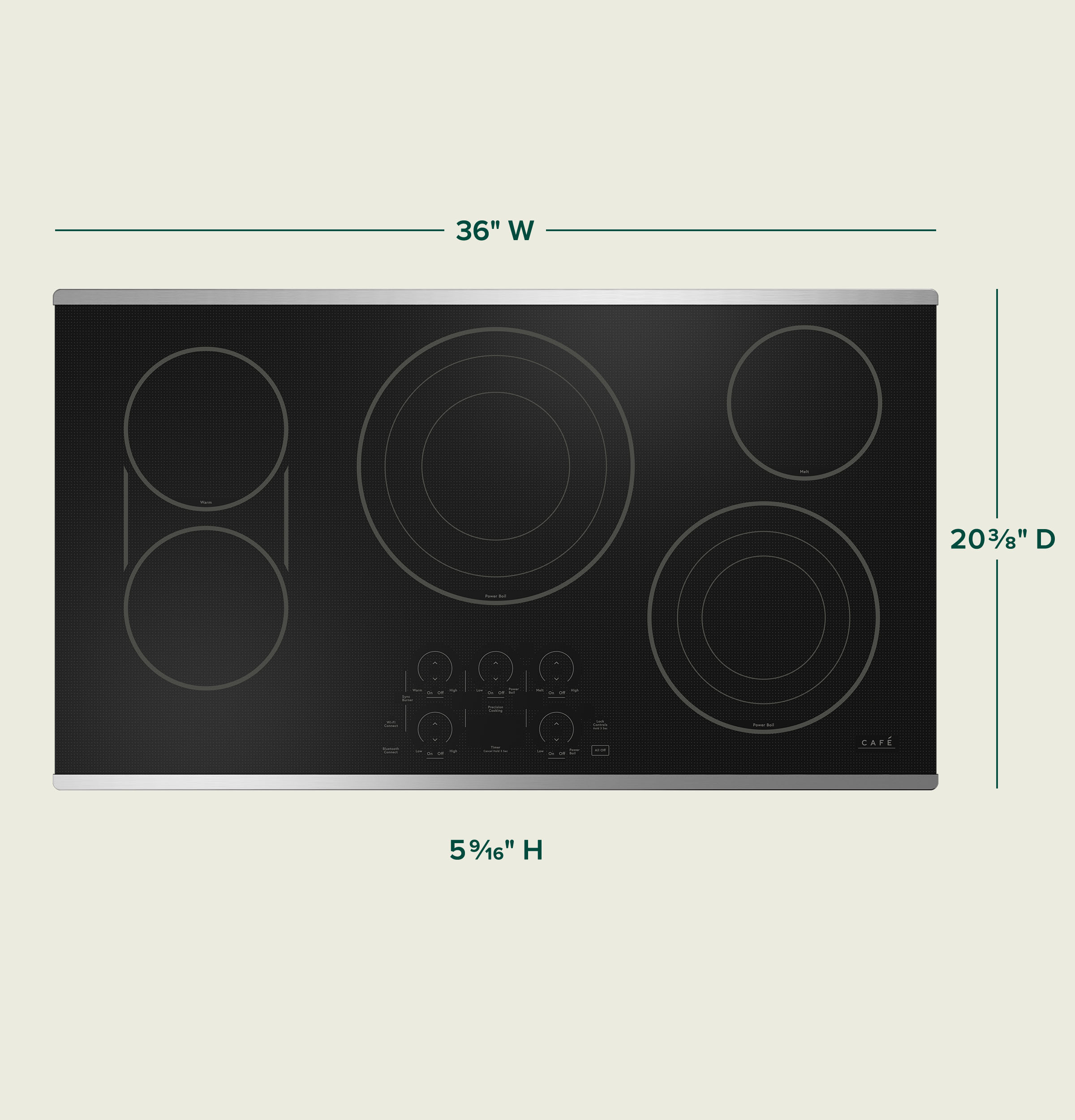 CAFÉ™ 36" Touch-Control Electric Cooktop CEP90362TSS