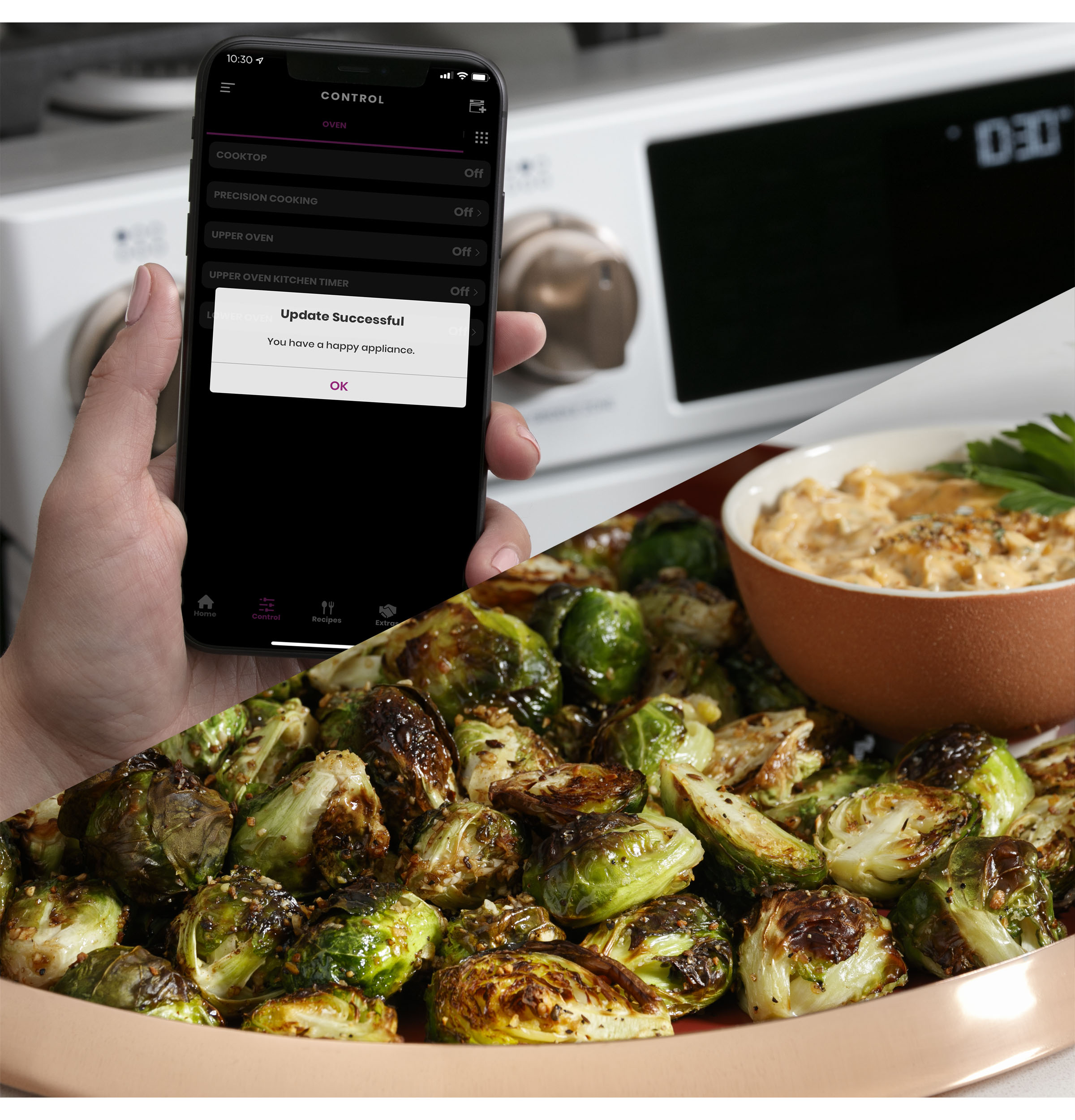 CAFÉ™ 30" Smart Slide-In, Front-Control, Radiant and Convection Range CES700P2MS1
