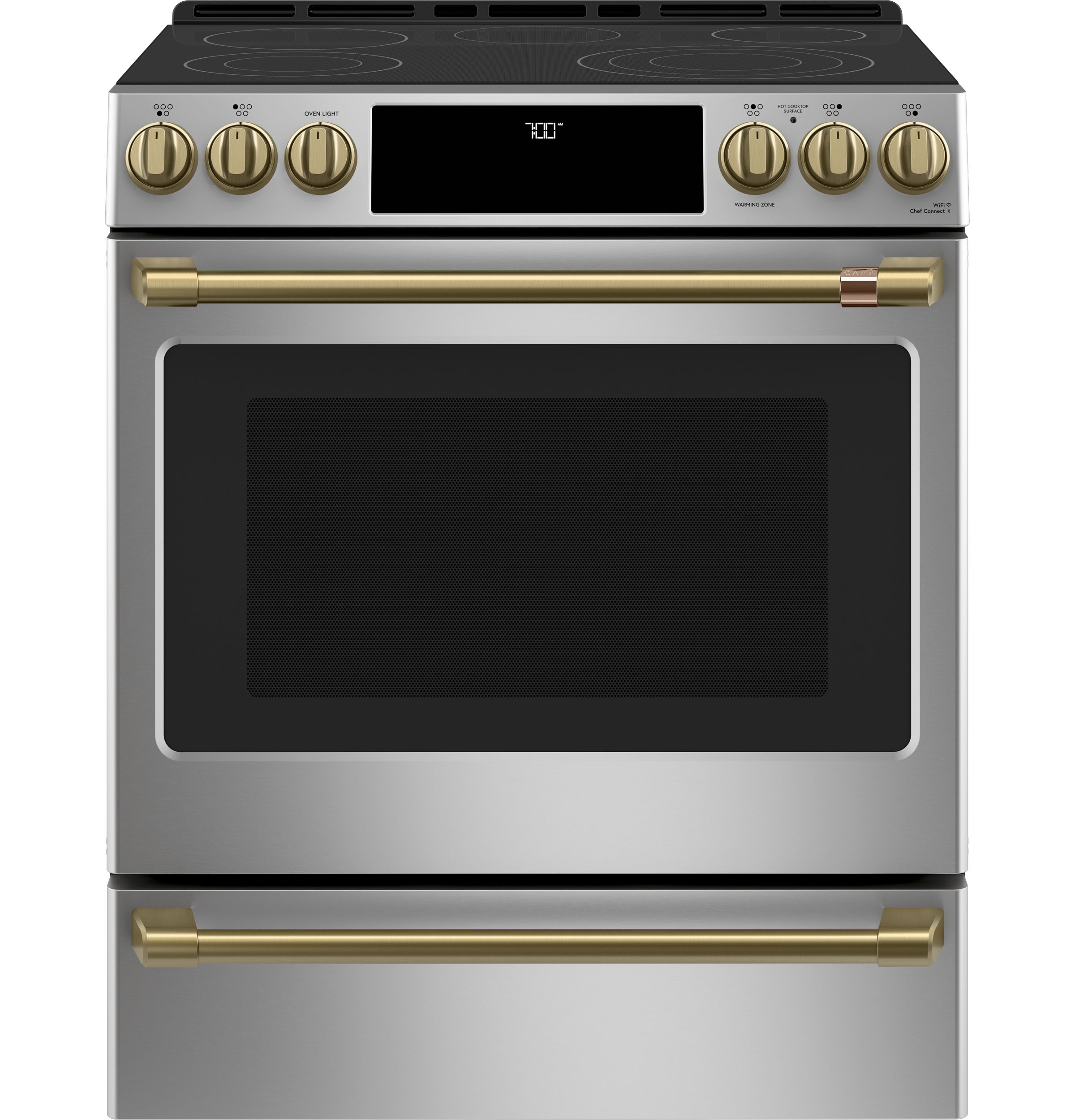 CAFÉ™ 30" Smart Slide-In, Front-Control, Radiant and Convection Range CES700P2MS1