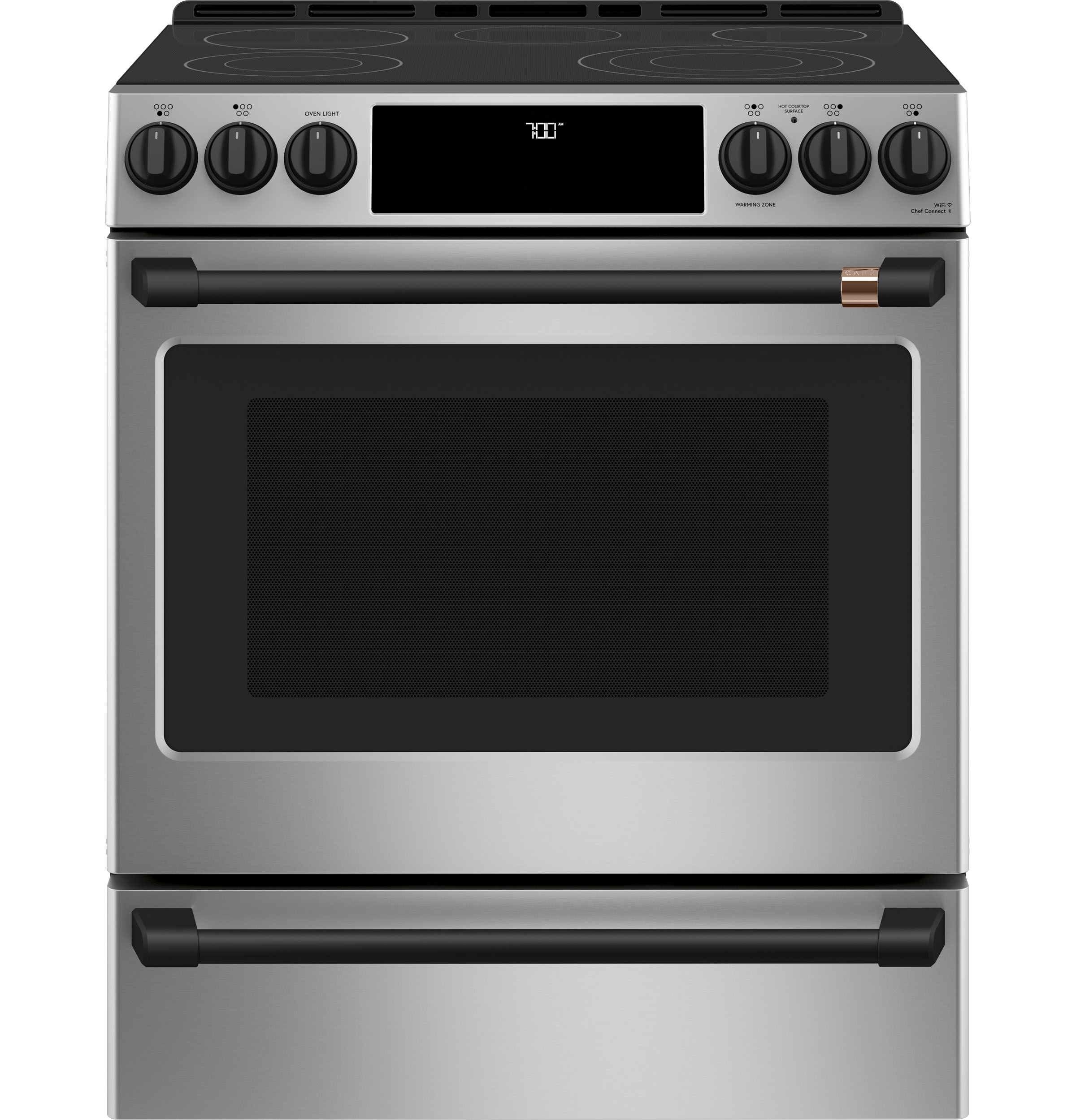 CAFÉ™ 30" Smart Slide-In, Front-Control, Radiant and Convection Range CES700P2MS1
