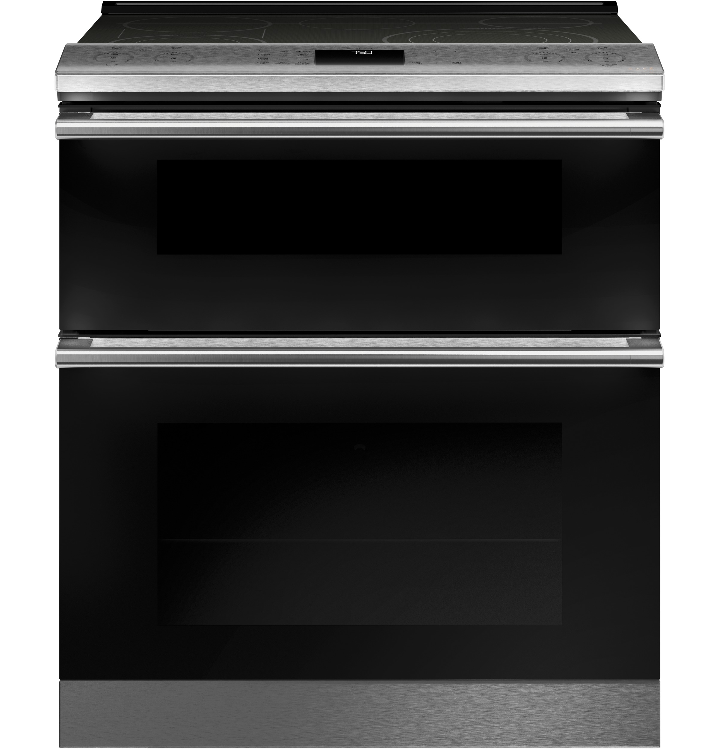 Cafe CAFÉ™ 30" Smart Slide-In, Front-Control, Radiant and Convection Double-Oven Range in Platinum Glass Platinum Glass CES750M2NS5 Picture 1
