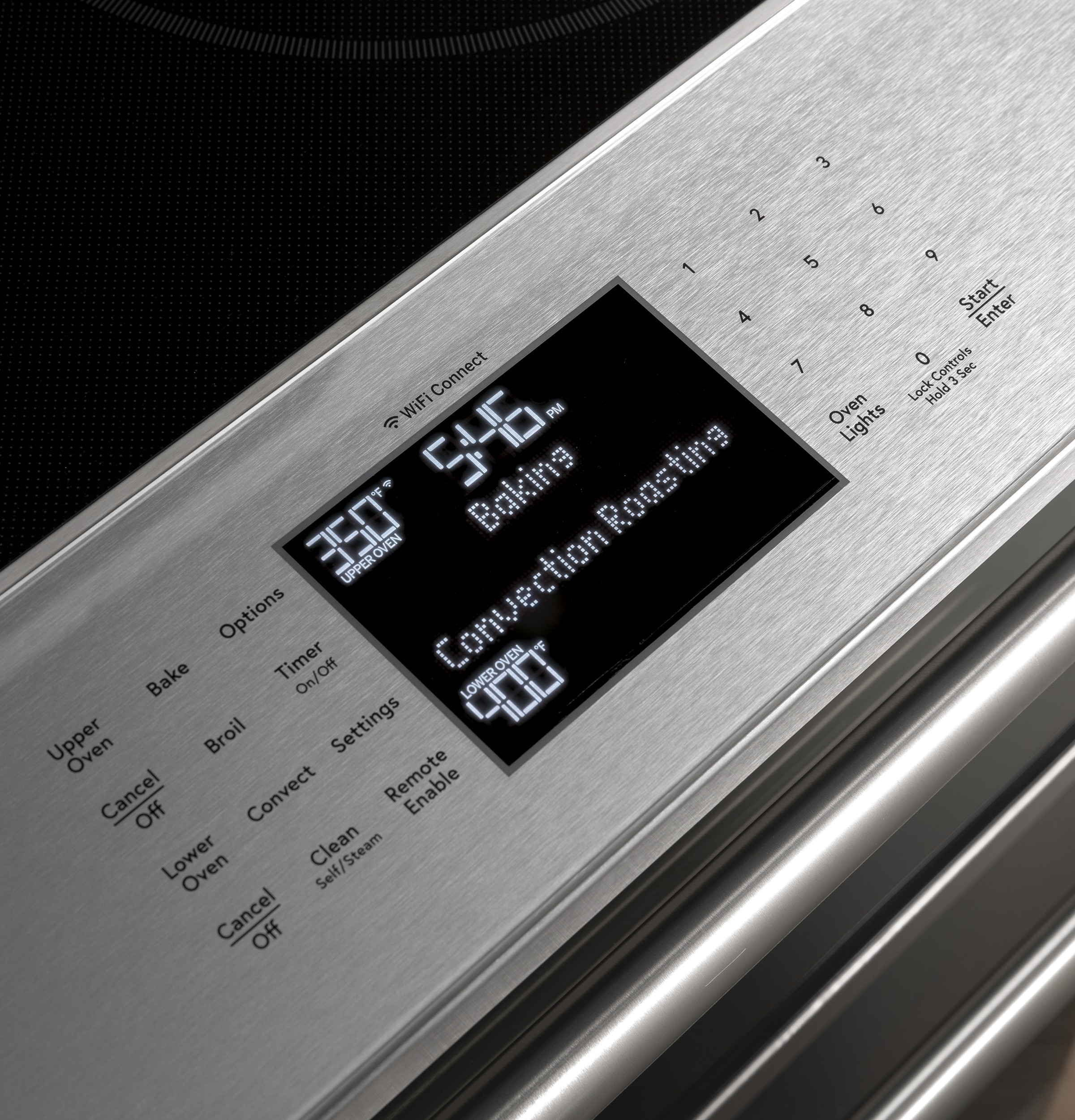 CAFÉ™ 30" Smart Slide-In, Front-Control, Radiant and Convection Double-Oven Range in Platinum Glass CES750M2NS5