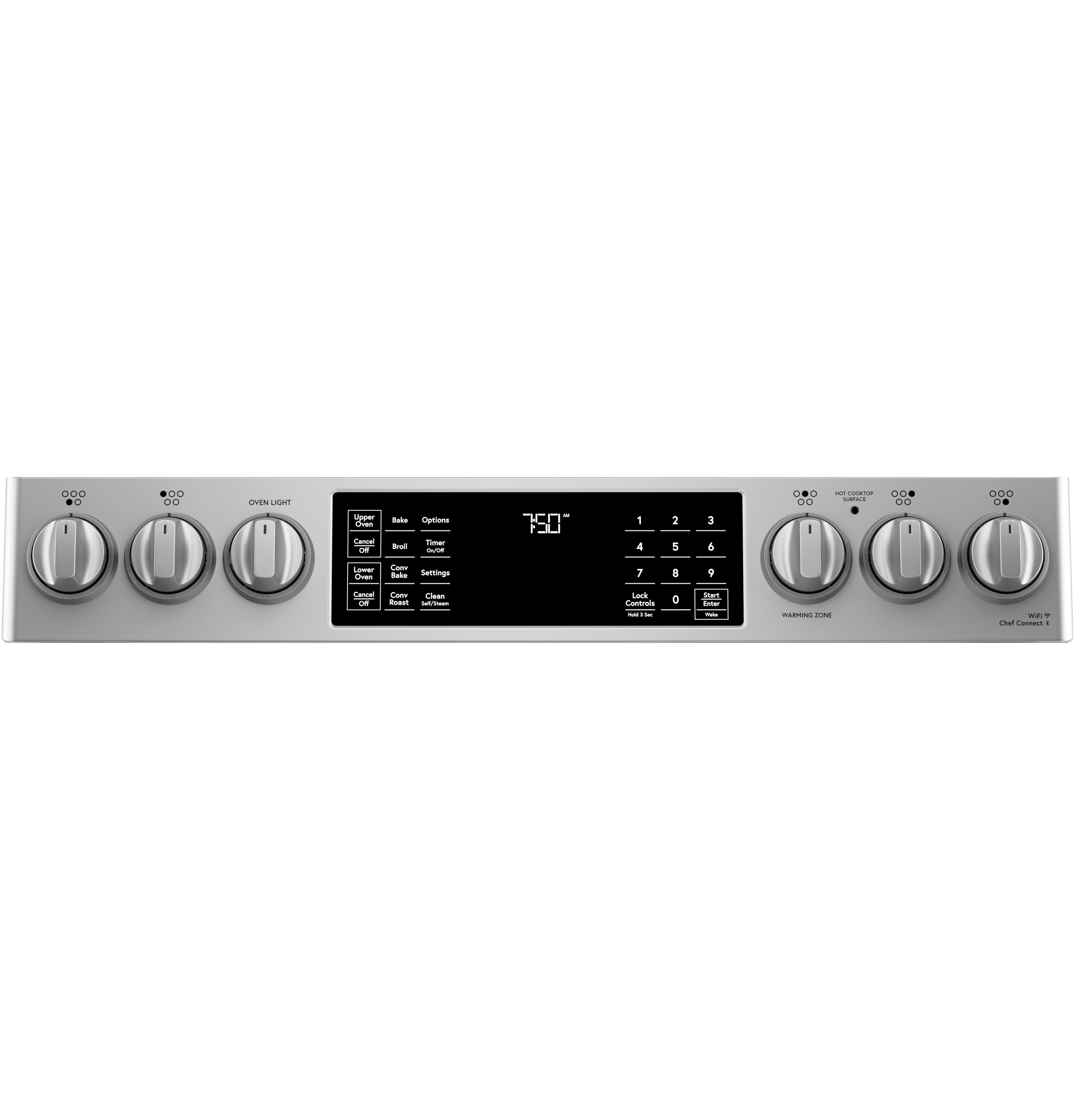 CAFÉ™ 30" Smart Slide-In, Front-Control, Radiant and Convection Double-Oven Range CES750P2MS1