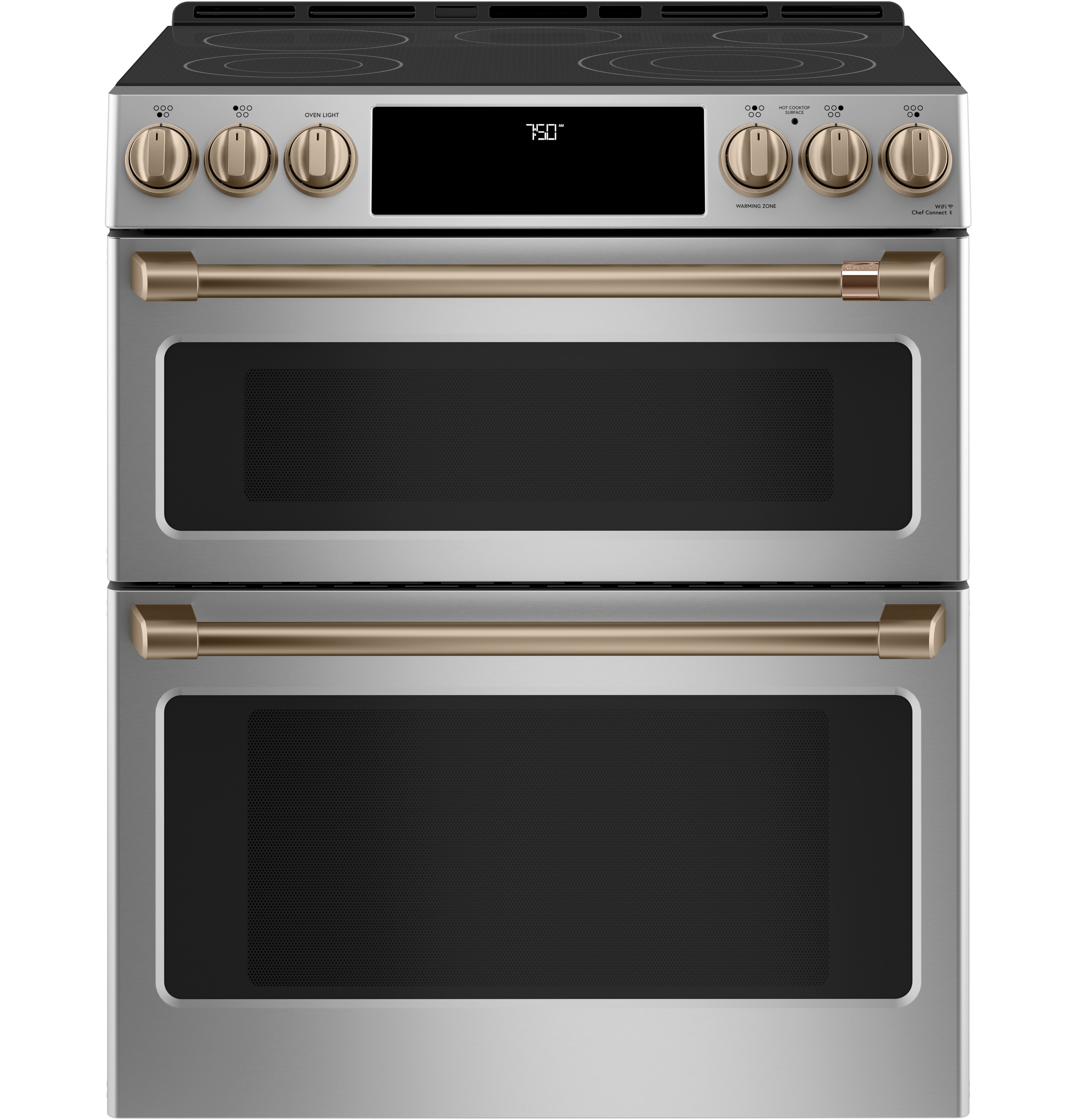 CAFÉ™ 30" Smart Slide-In, Front-Control, Radiant and Convection Double-Oven Range CES750P2MS1